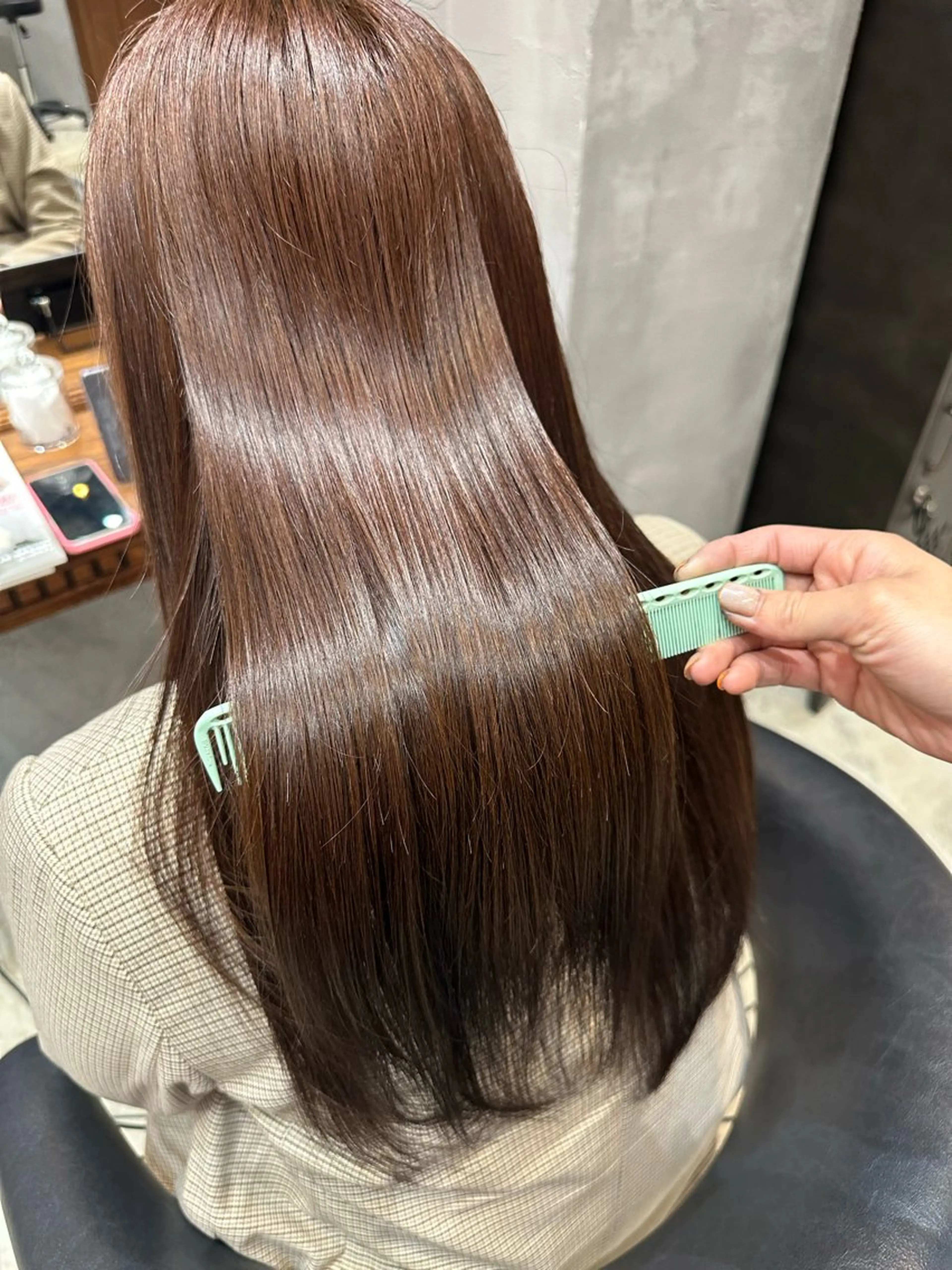 🎀艶カラー✨️➕髪の内部と外部をしっかり補修💖3️⃣stepトリートメント🖤の写真