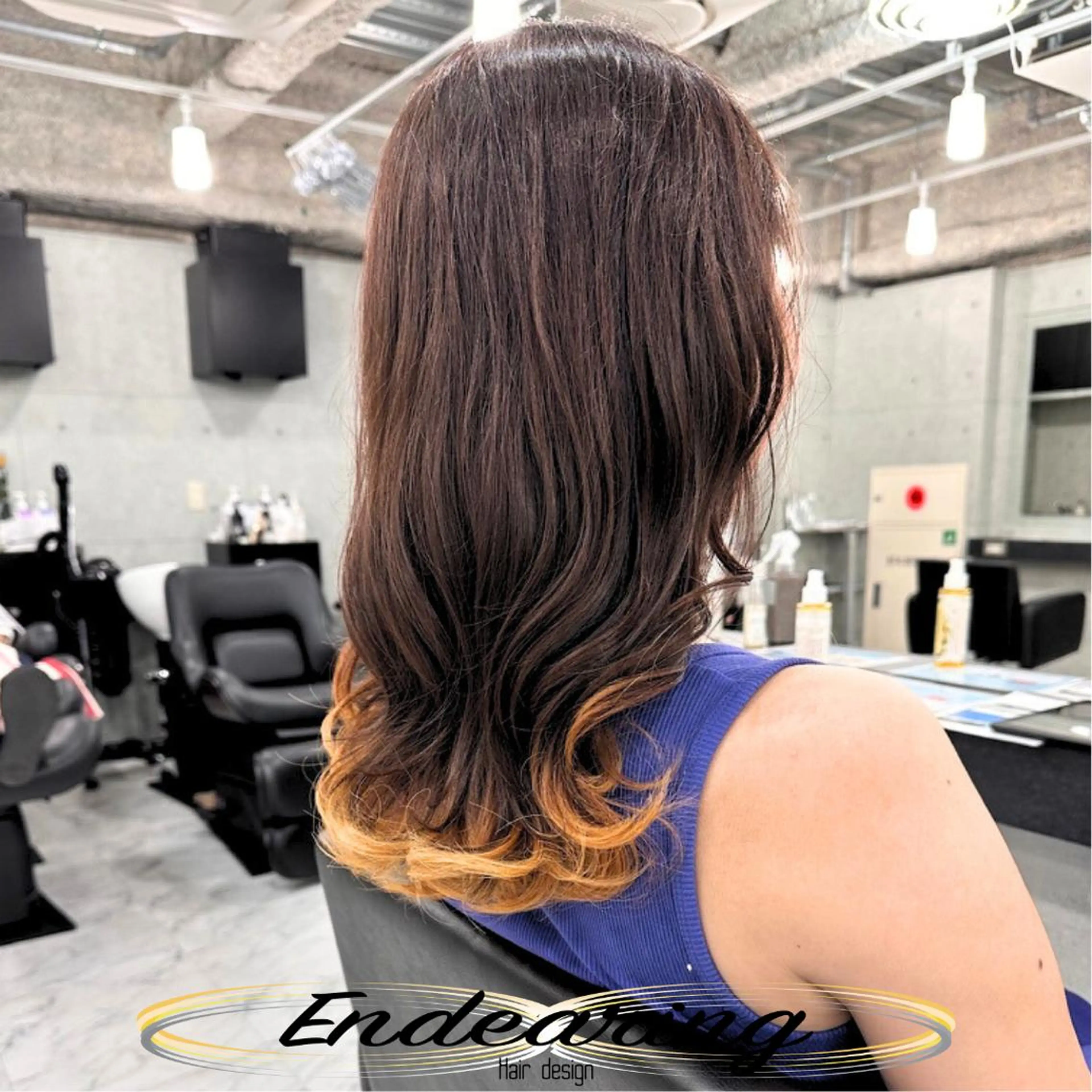 カラー ブリーチ ブラウンカラー 透明感カラー ダークブラウン デザインカラー カット ヘアカラー Endearing 銀座/レイヤーカットのヘアスタイル