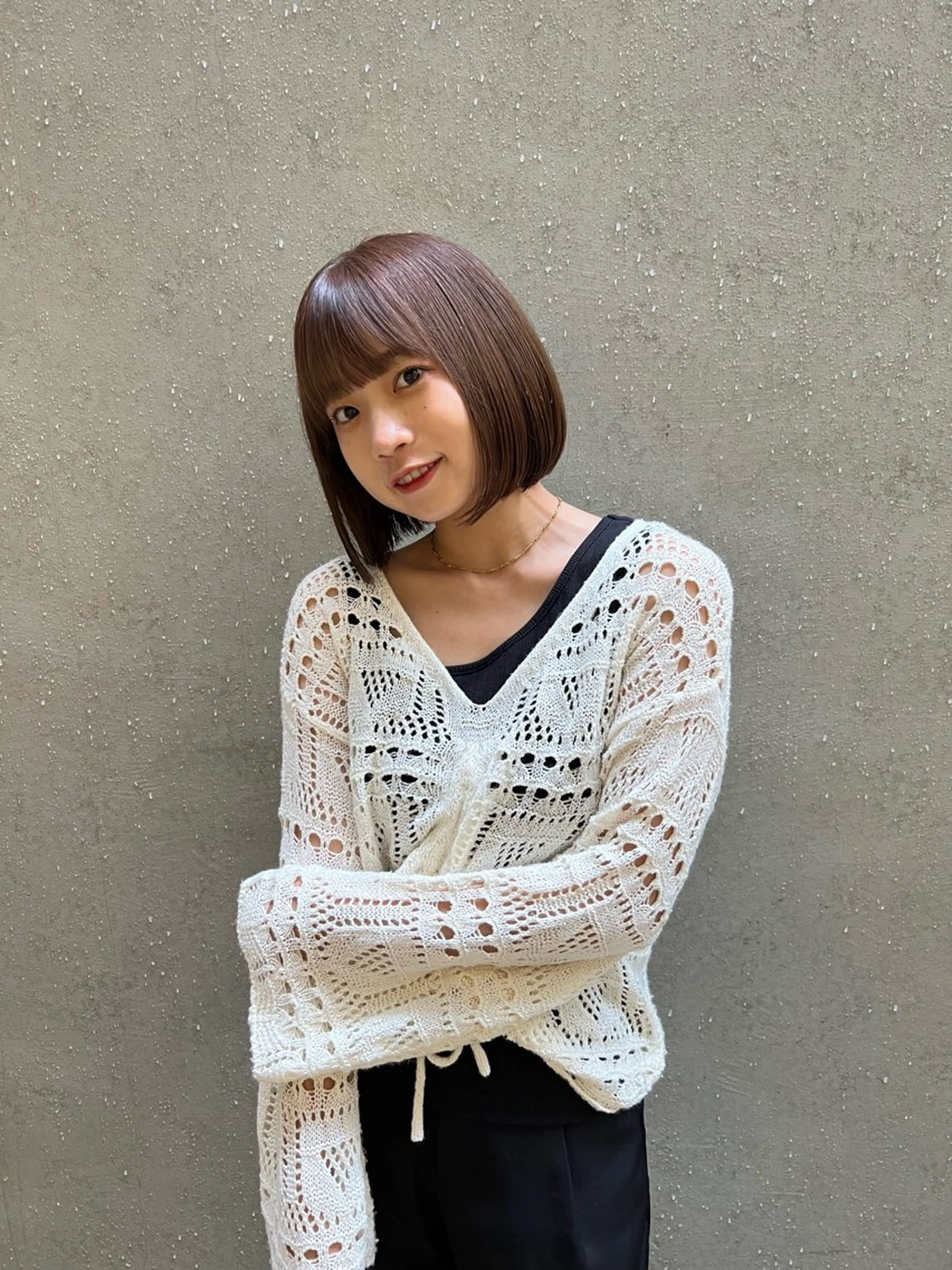 ミディアム 艶ボブ×髪質改善トリ ートメントRICOのヘアスタイル