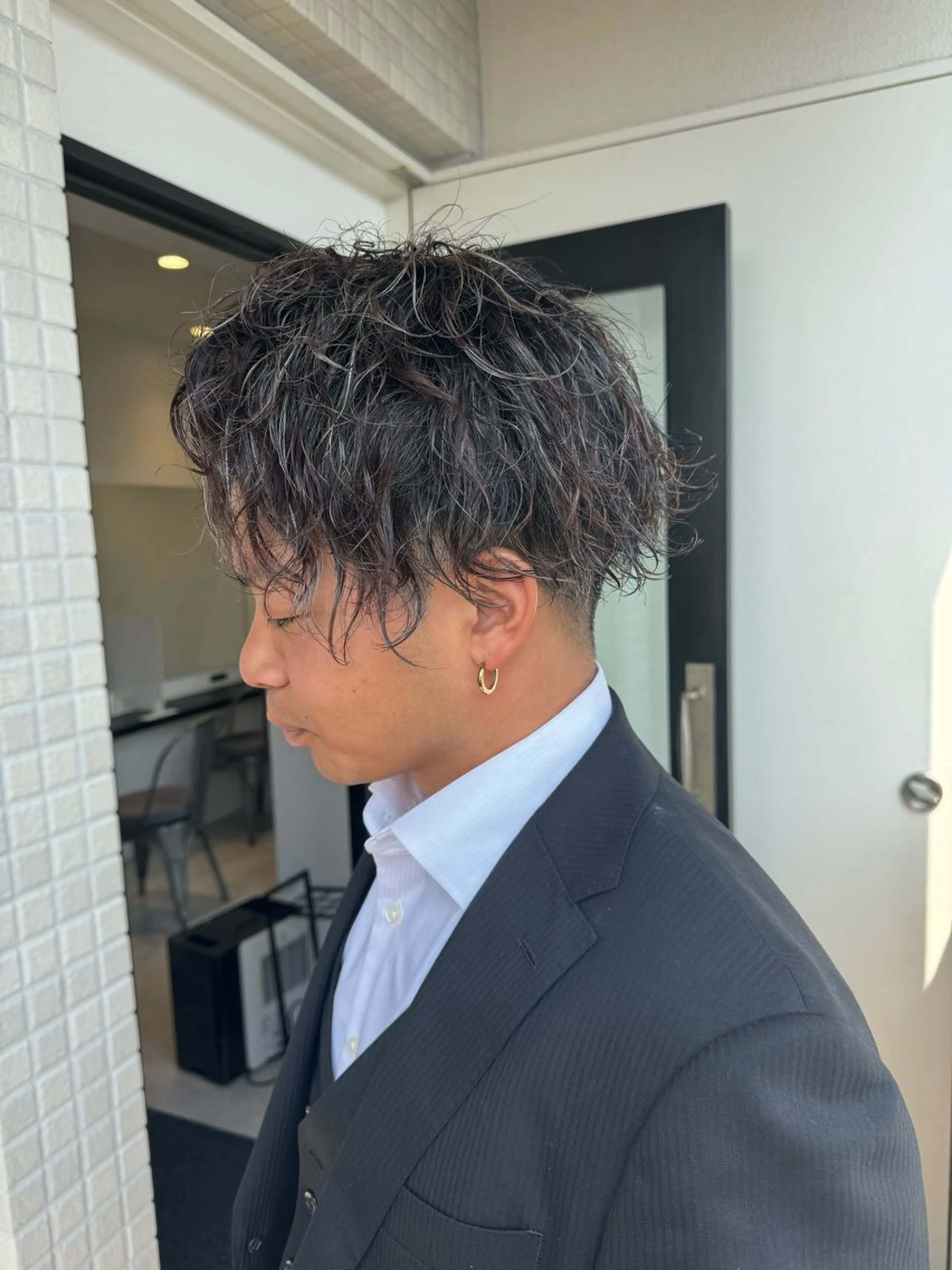 ショート カラー パーマ メンズ カット ヘアカラー パーマ ヘアセット メンズ特化 パーマ/オザワのヘアスタイル