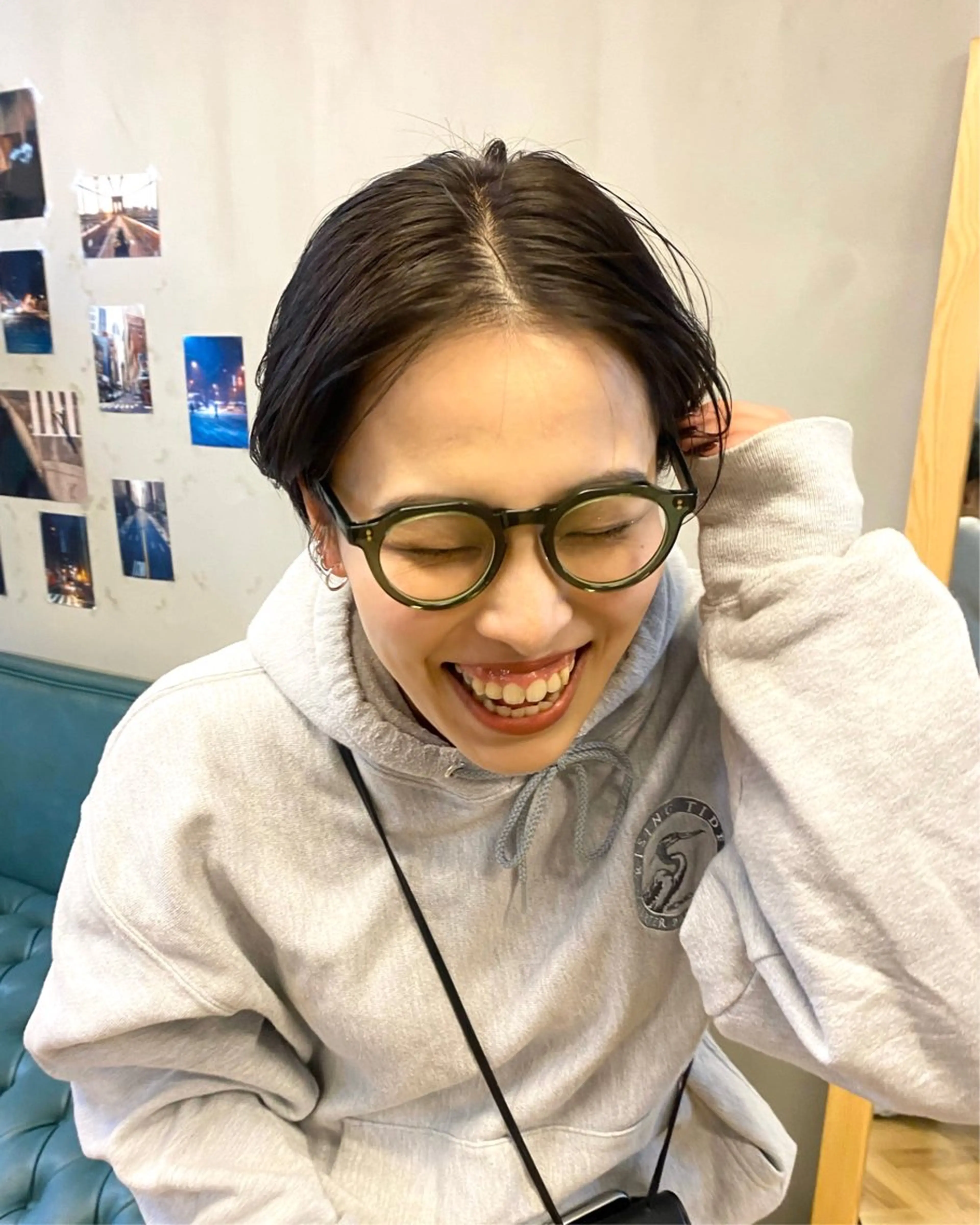 ショート カラー ヘアアレンジ 黒髪 ショートヘア カット ヘアカラー トリートメント ハル🌸柔色/ ブリーチなし/艶髪のヘアスタイル