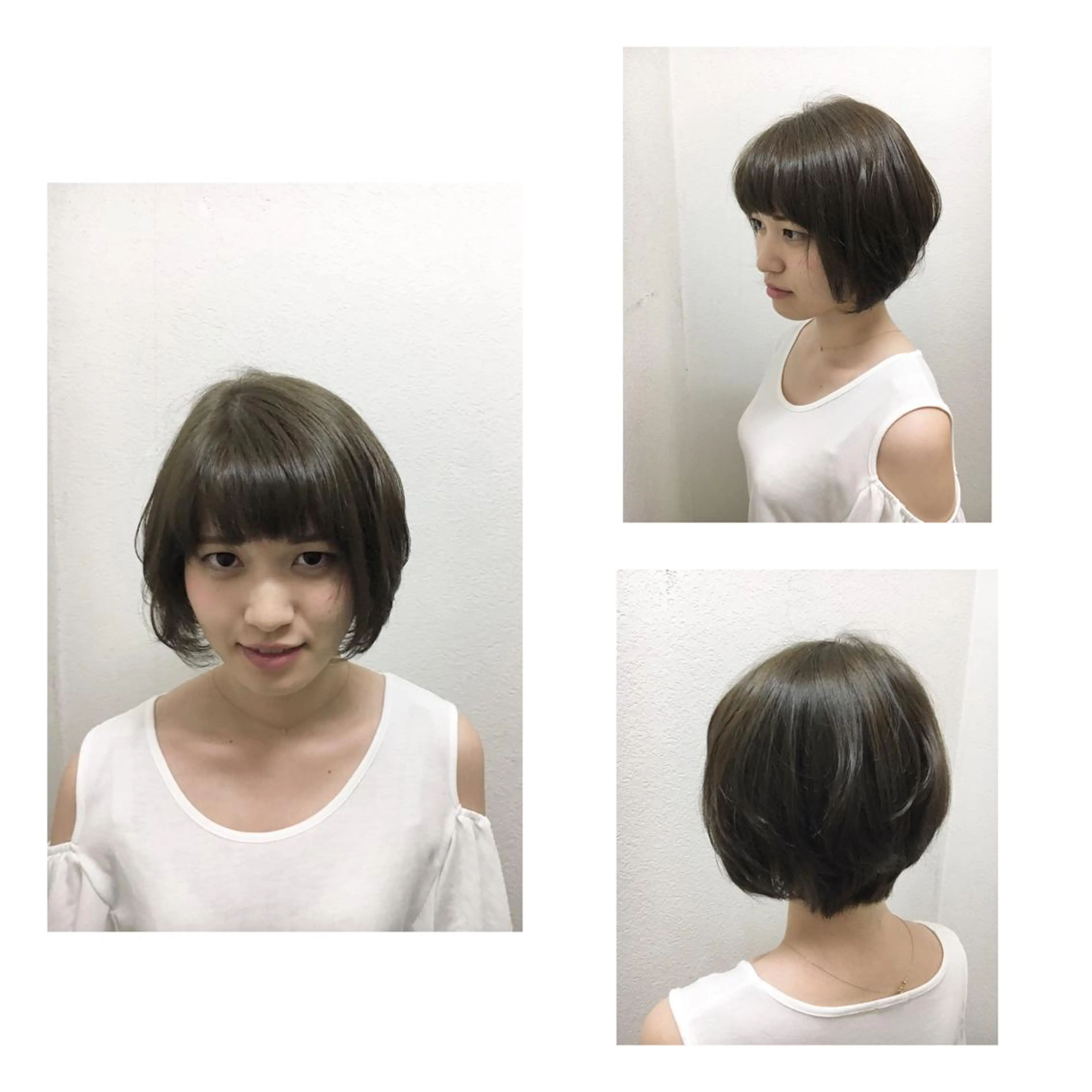 ショート カラー 前下がりボブ アディクシーカラー アッシュ ブリーチ ボブ JILBLAN京都 ショート/ハイライトのヘアスタイル