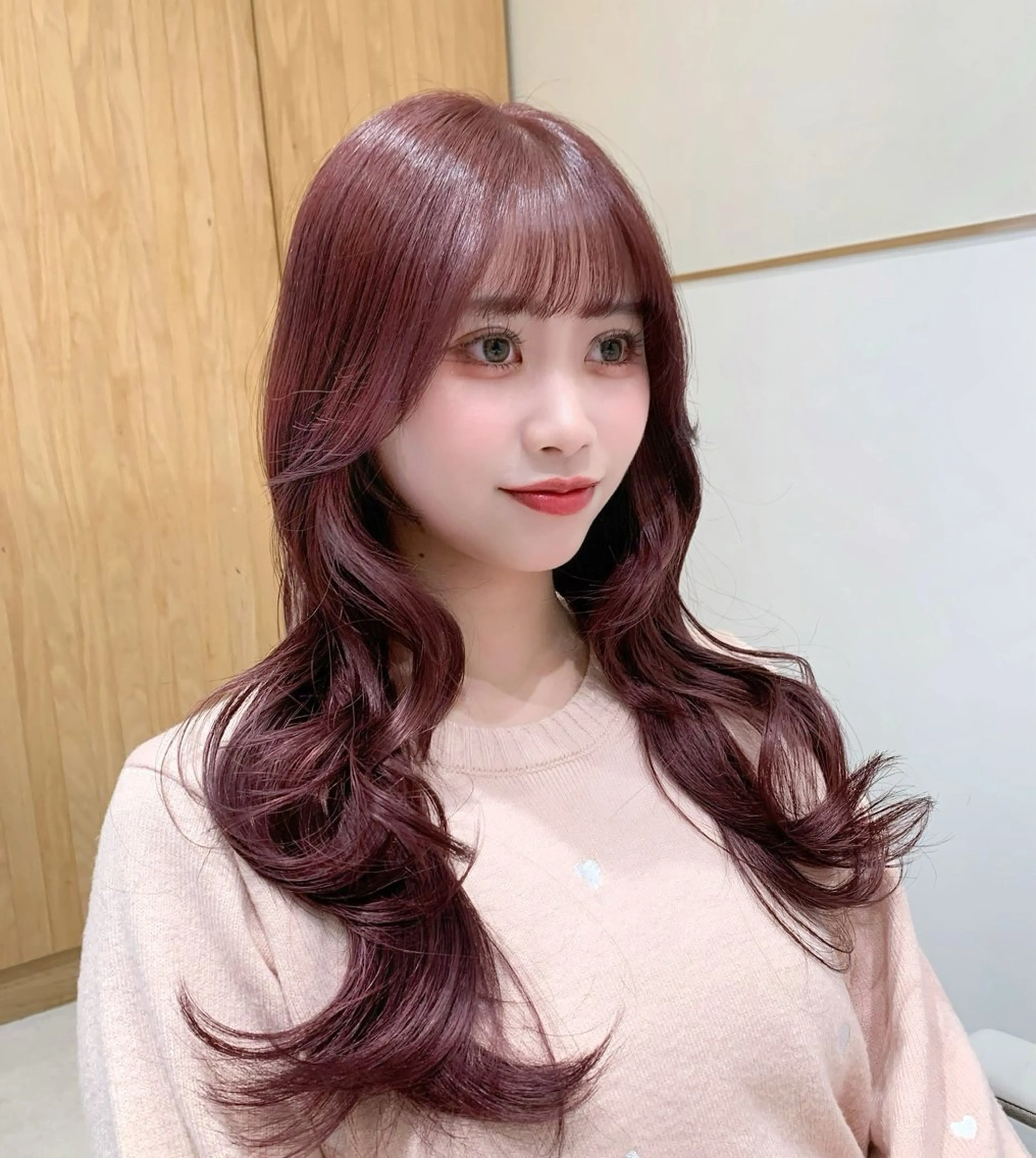 ミディアム カラー カット ヘアカラー トリートメント ヘッドスパ ヘアセット 韓国ヘア/レイヤー/ 顔まわり/りょーとのヘアスタイル