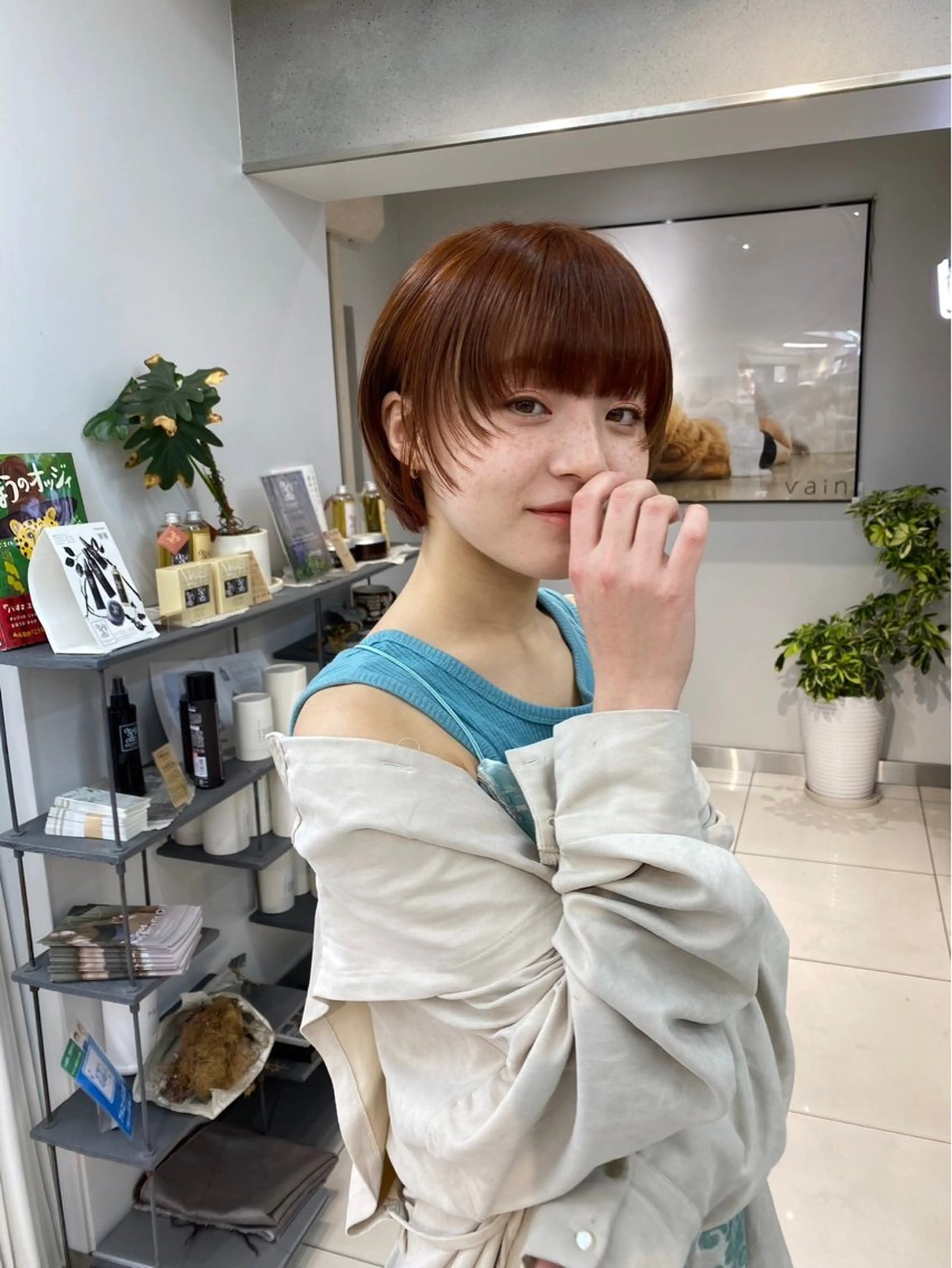 ショート レイヤー×ツヤカラー 渋谷/kougaのヘアスタイル