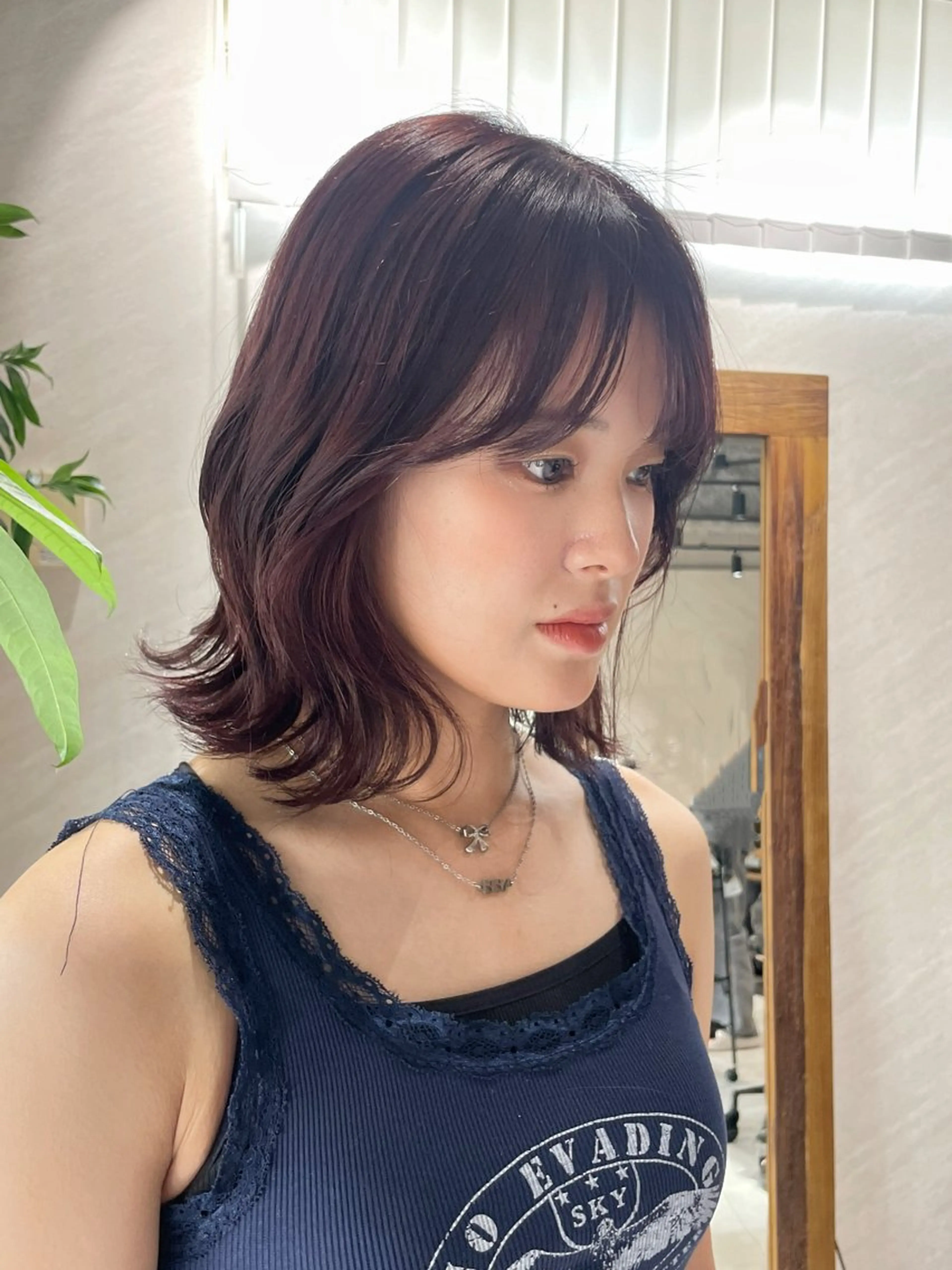 ミディアム カラー ヘアカラー トリートメント 🍐透明感カラー🍐 レイヤーカットのヘアスタイル