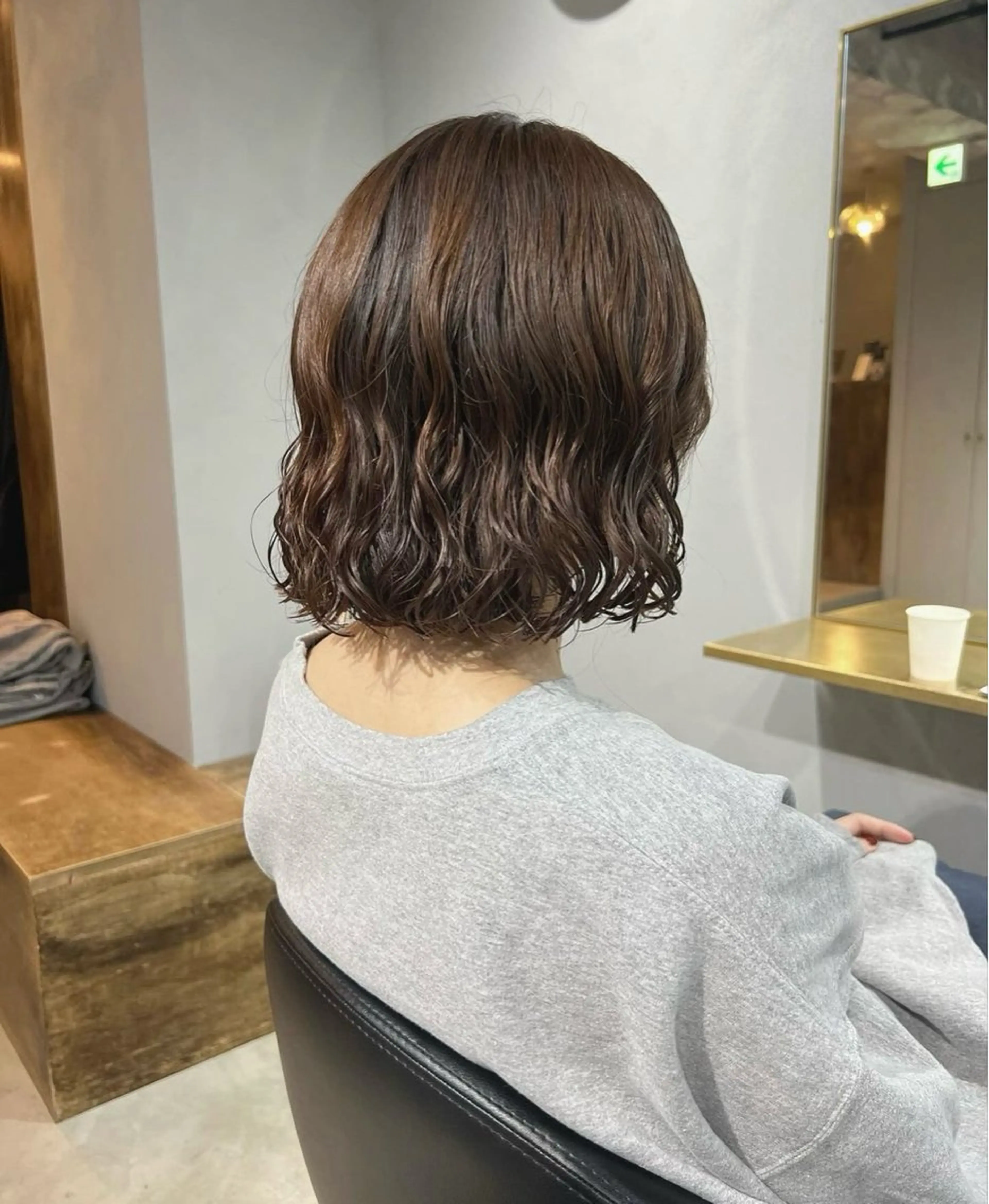 ミディアム パーマ akane/ベージュ /オリーブ/ブラウンのヘアスタイル