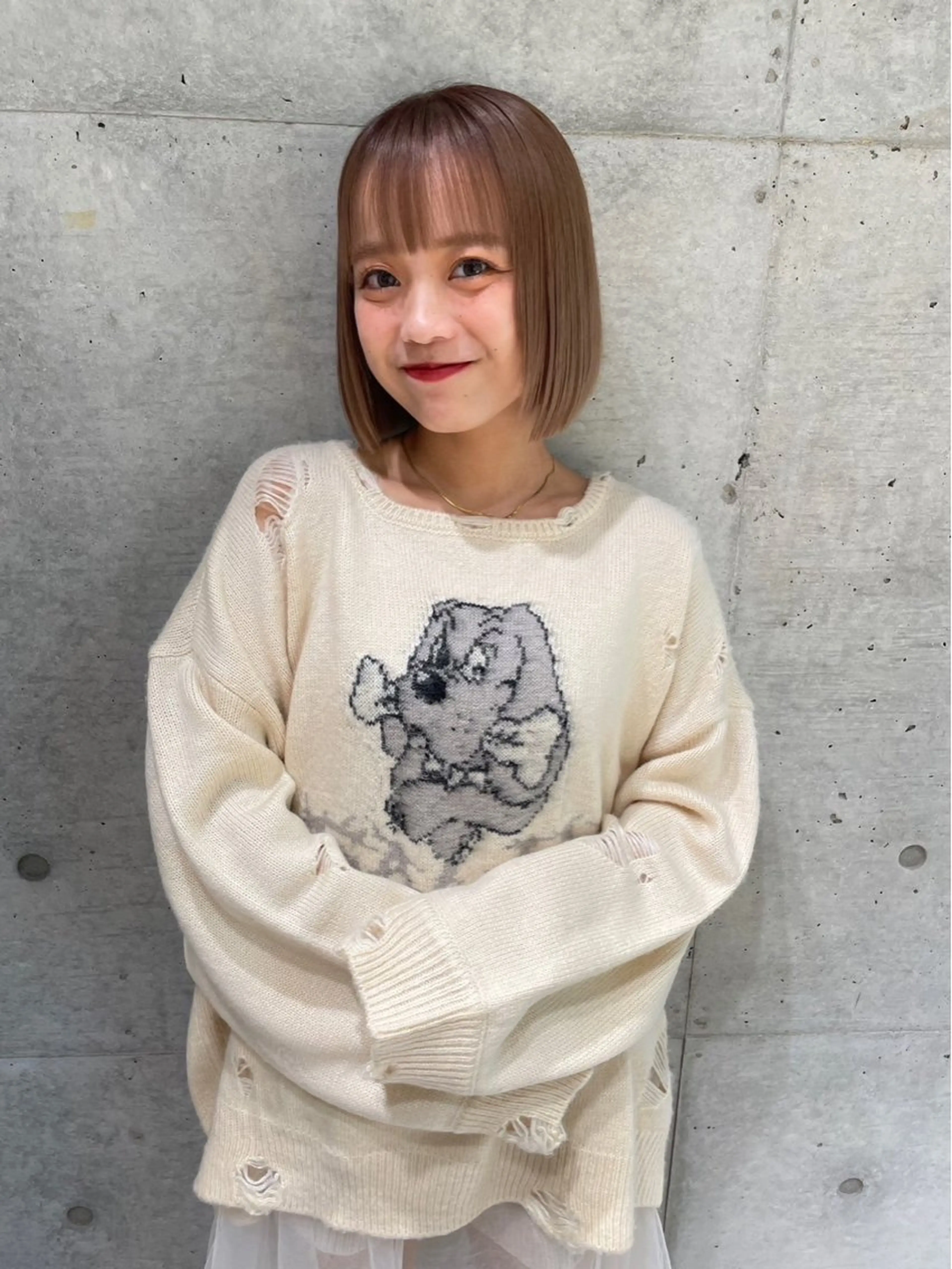 ミディアム まいか🤎髪質改善 ミルクティーボブ🎀のヘアスタイル