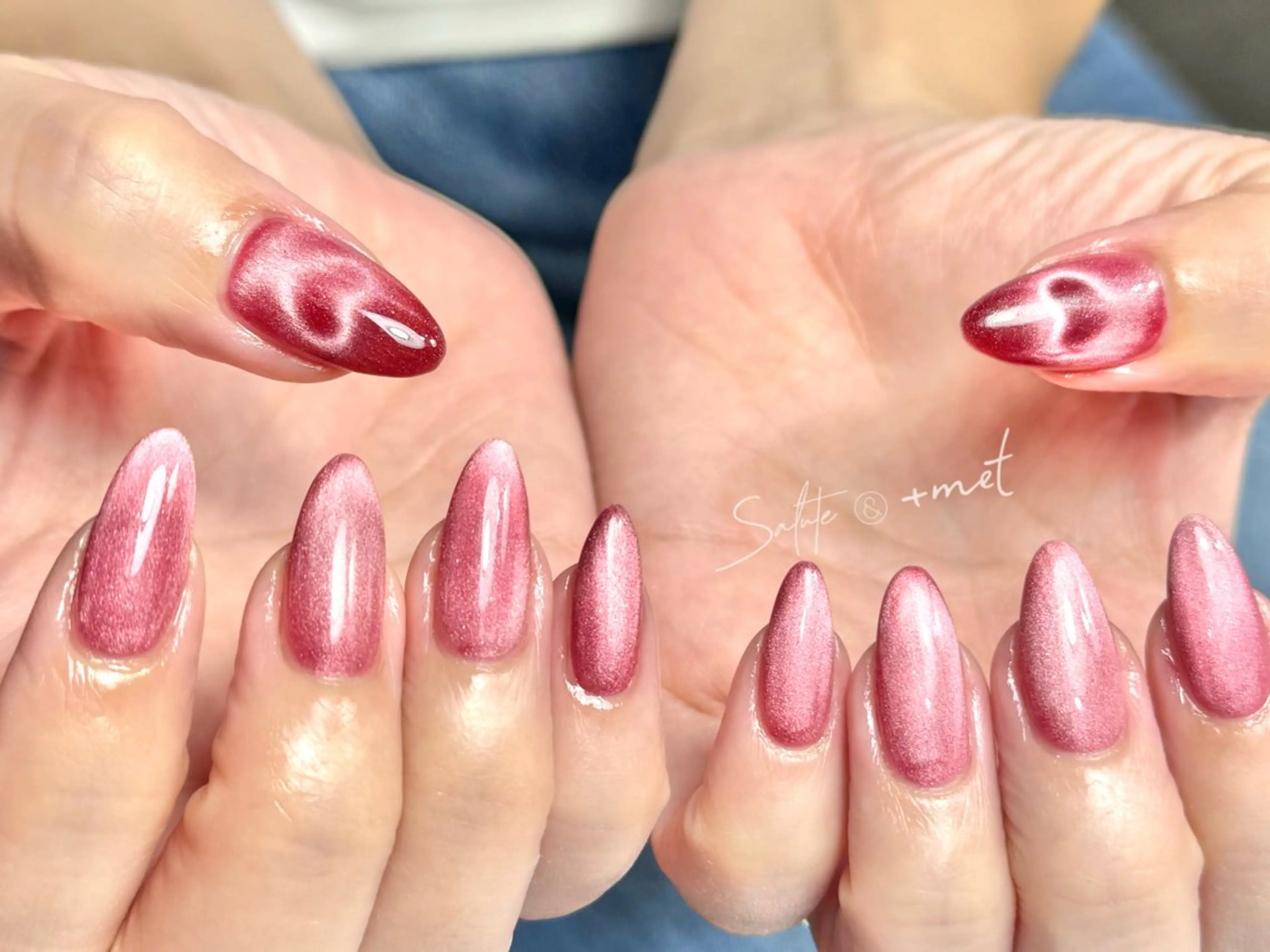 ネイル アートネイル ボルドー ハロウィン ハート キラキラネイル Refine ネイリスト 坂本のネイルデザイン