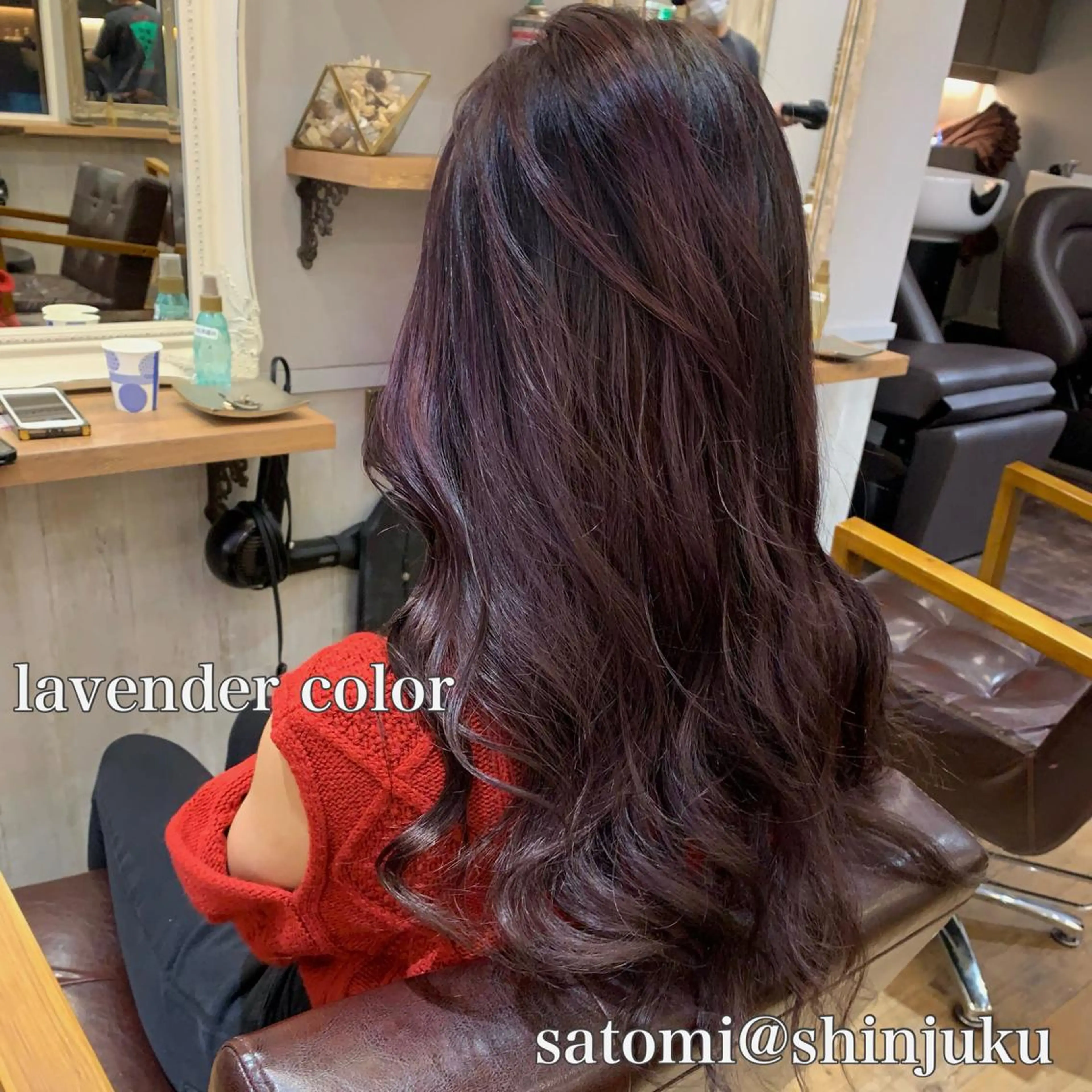 ロング カラー ラベンダーカラー 淡色ふんわりhair 新宿satomiのヘアスタイル