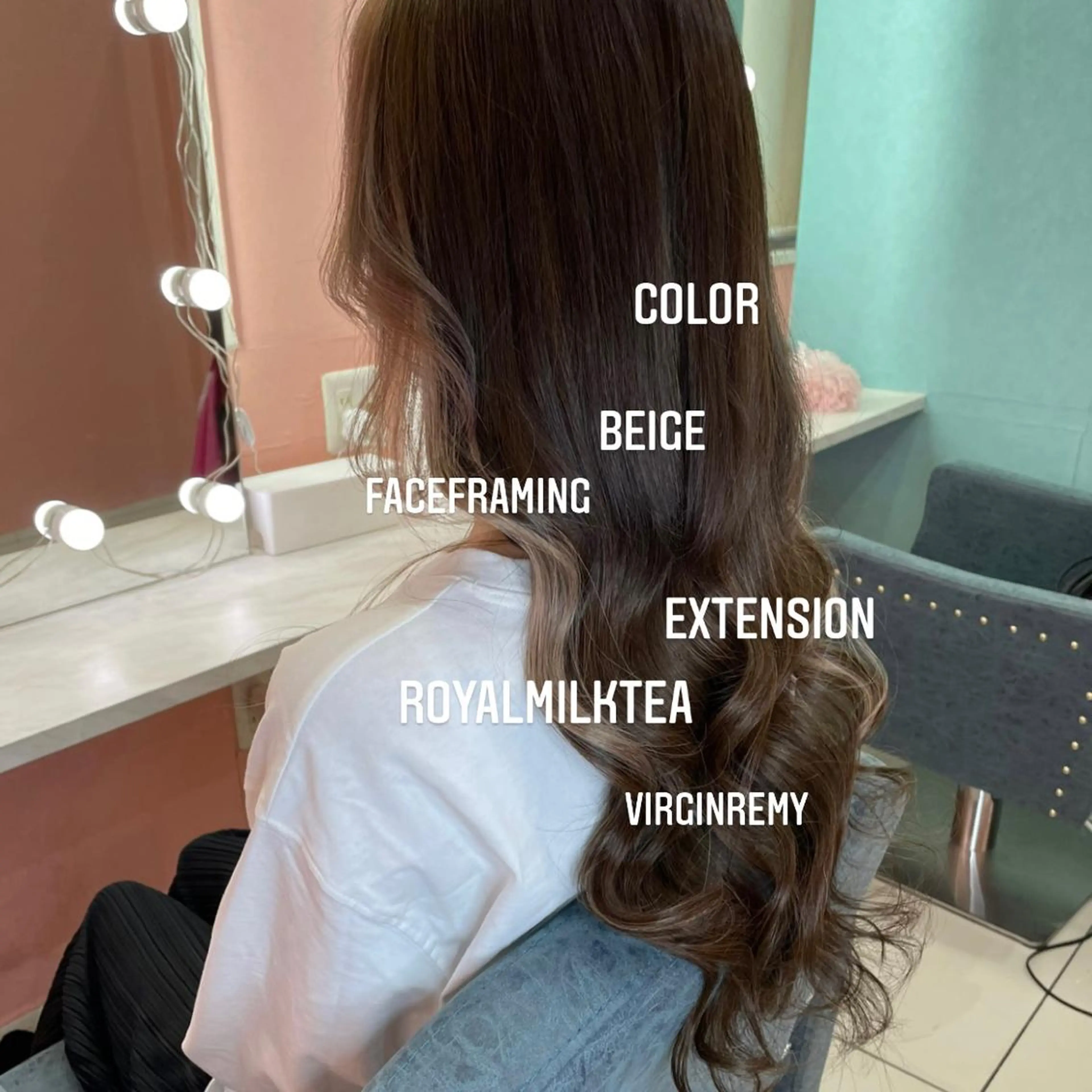 ロング カラー エクステ🩵ブリーチ 韓国ヘア🩵KAEのヘアスタイル