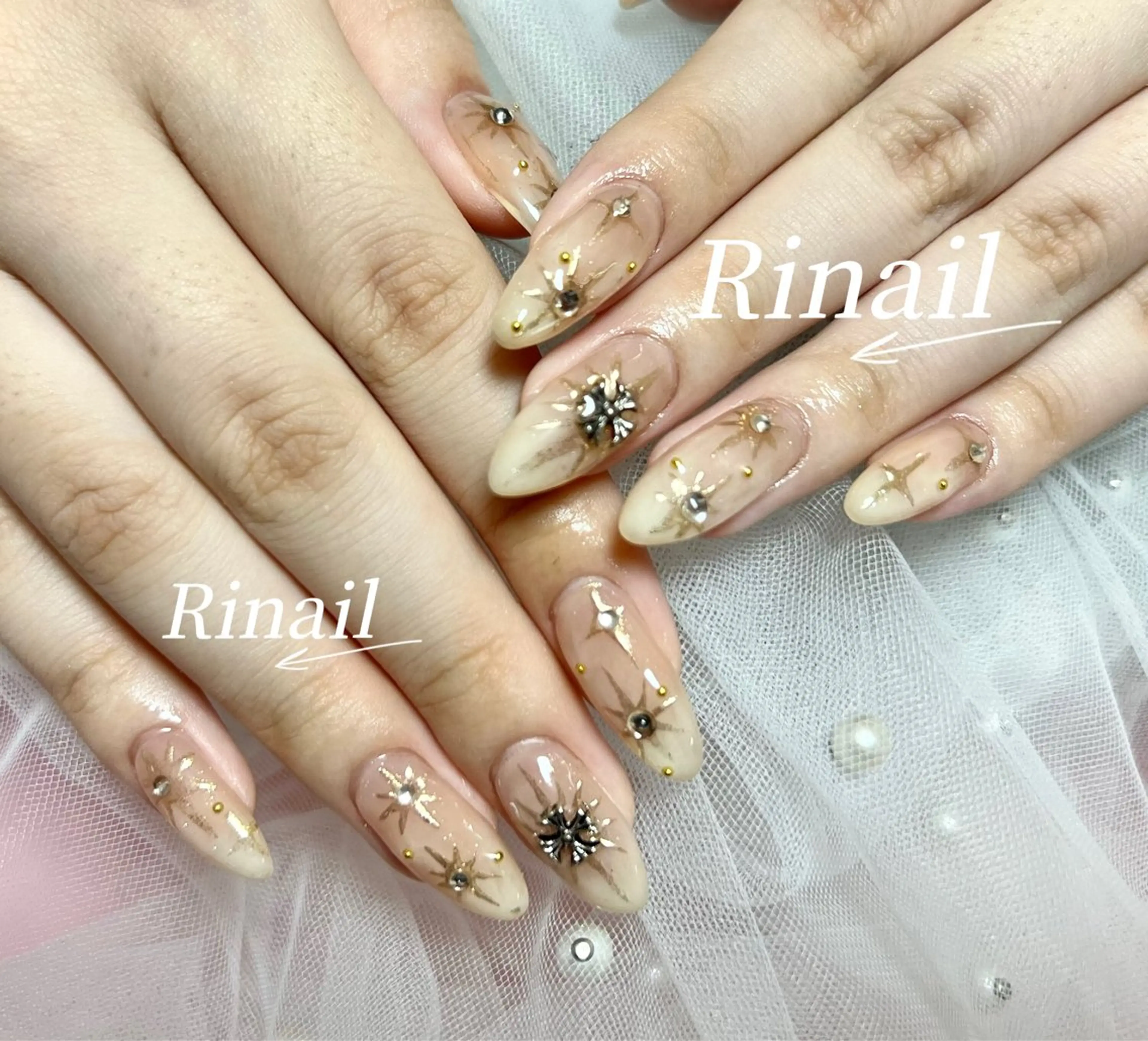 ネイル アートネイル チークネイル 長さ出し フラッシュネイル フットネイル YK Rinのネイルデザイン