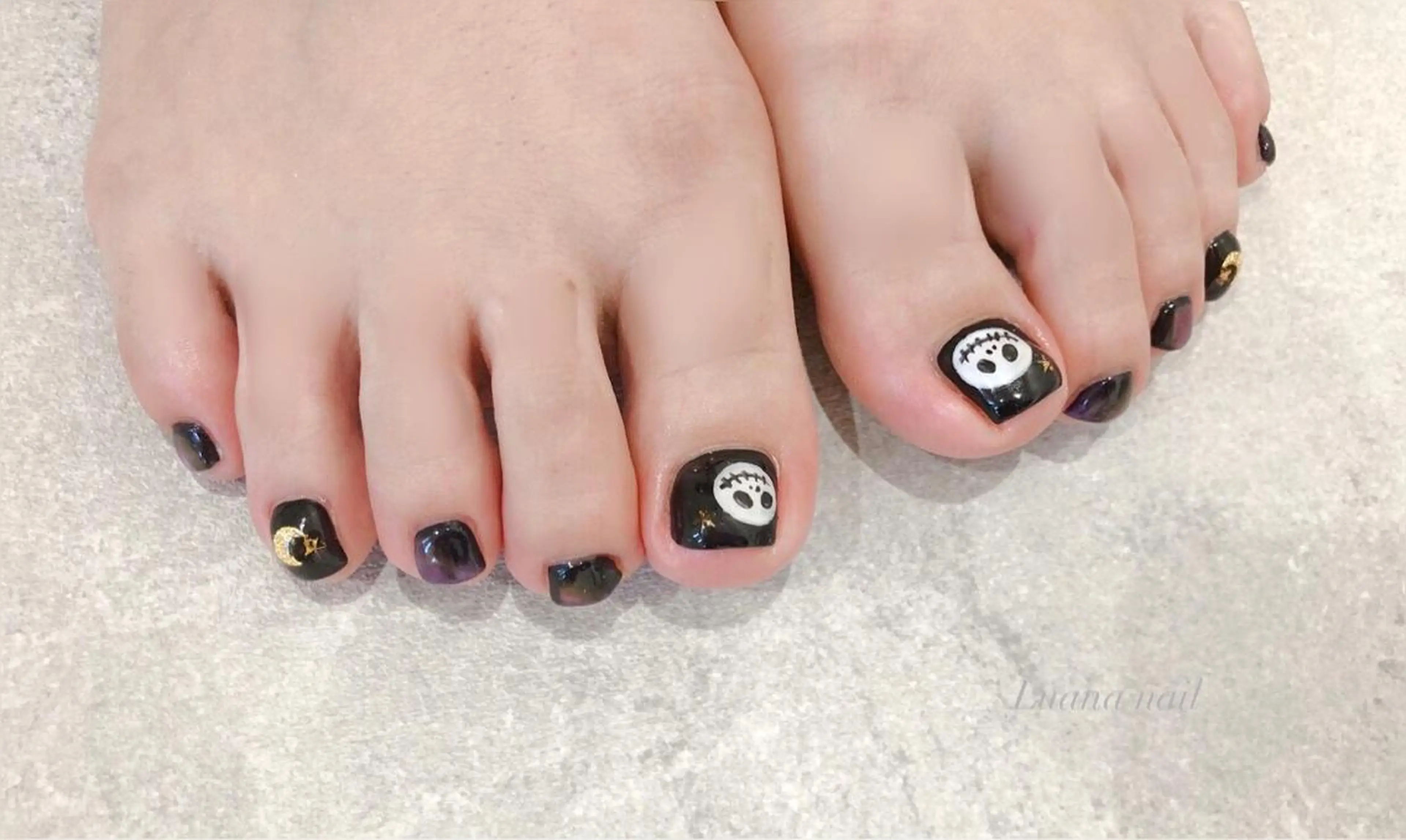 ショート キッズ ネイル ハロウィン アートネイル フットネイル ハロウィン マグネットネイル フットネイル Luana nail (ルアナネイル)のネイルデザイン
