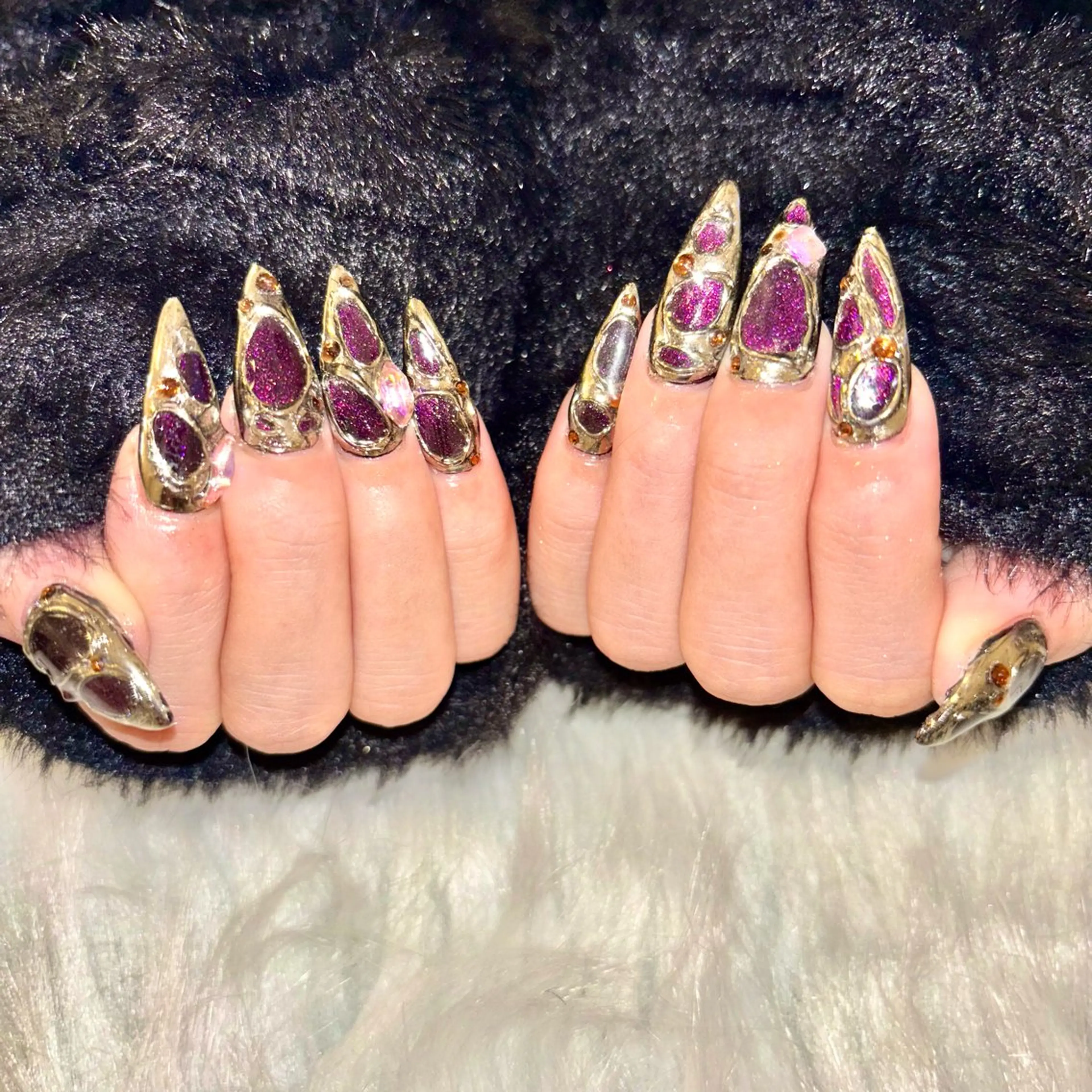 ネイル ラメ(グリッター) マグネットネイル ミラーネイル ハンドネイル 中野駅徒歩5分💅 ラクロレのネイルデザイン