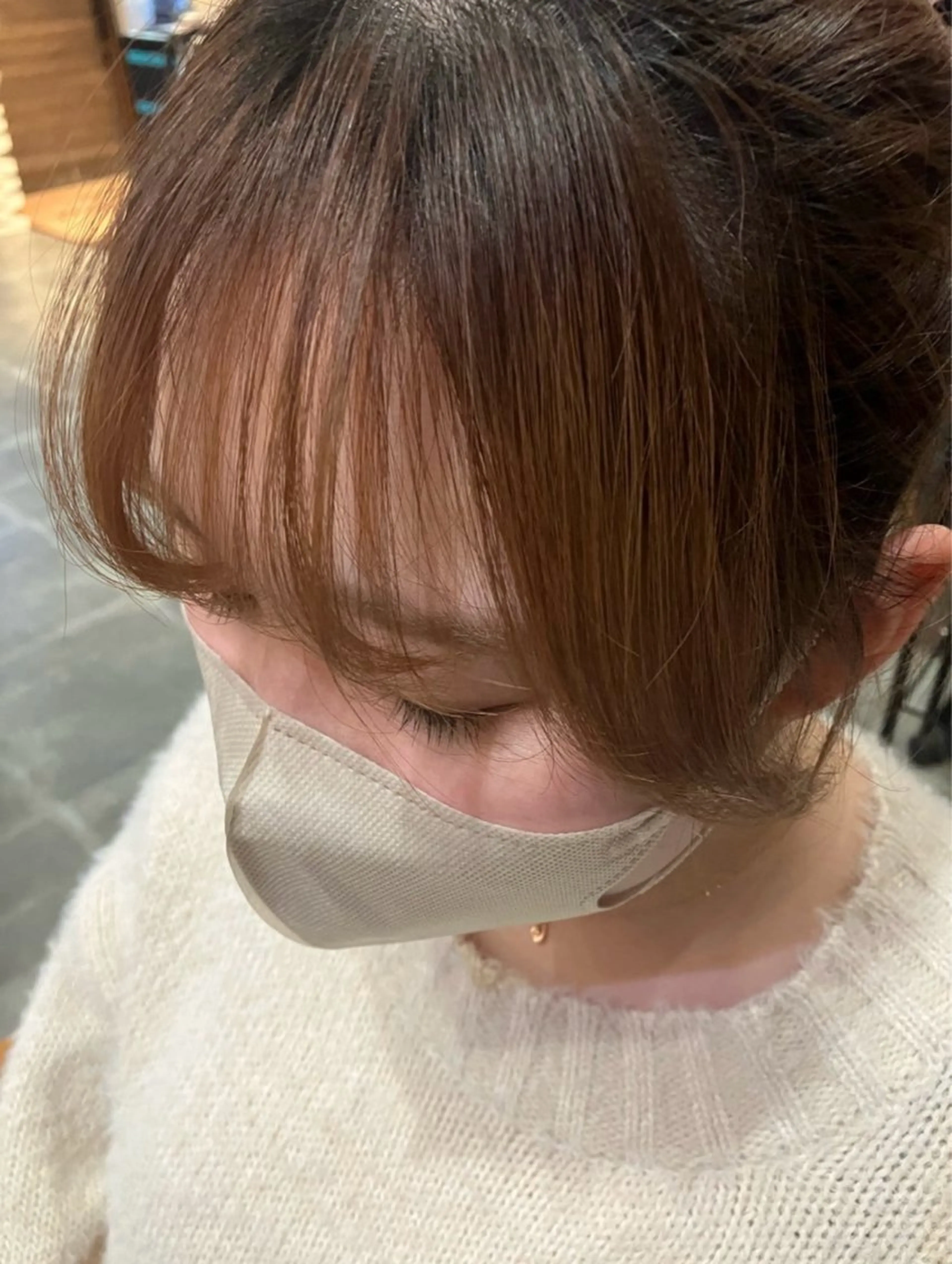 🍑 💇‍♀️**「前髪だけで垢抜ける♡つるんと整うバングストレート」**の写真