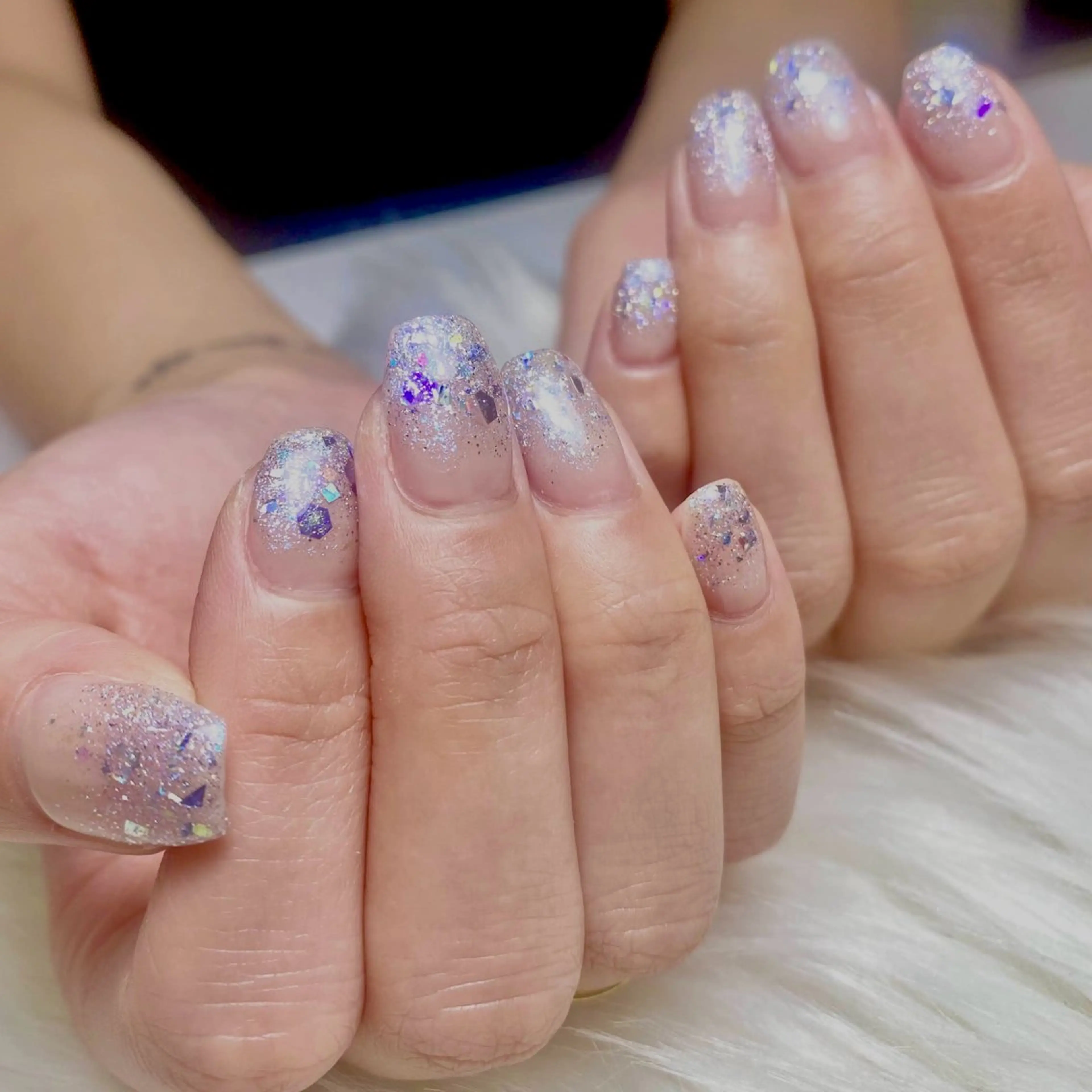 ネイル クリアネイル ラメ(グリッター) ラメグラデーション Roi〈ロワ〉 Reikaのネイルデザイン