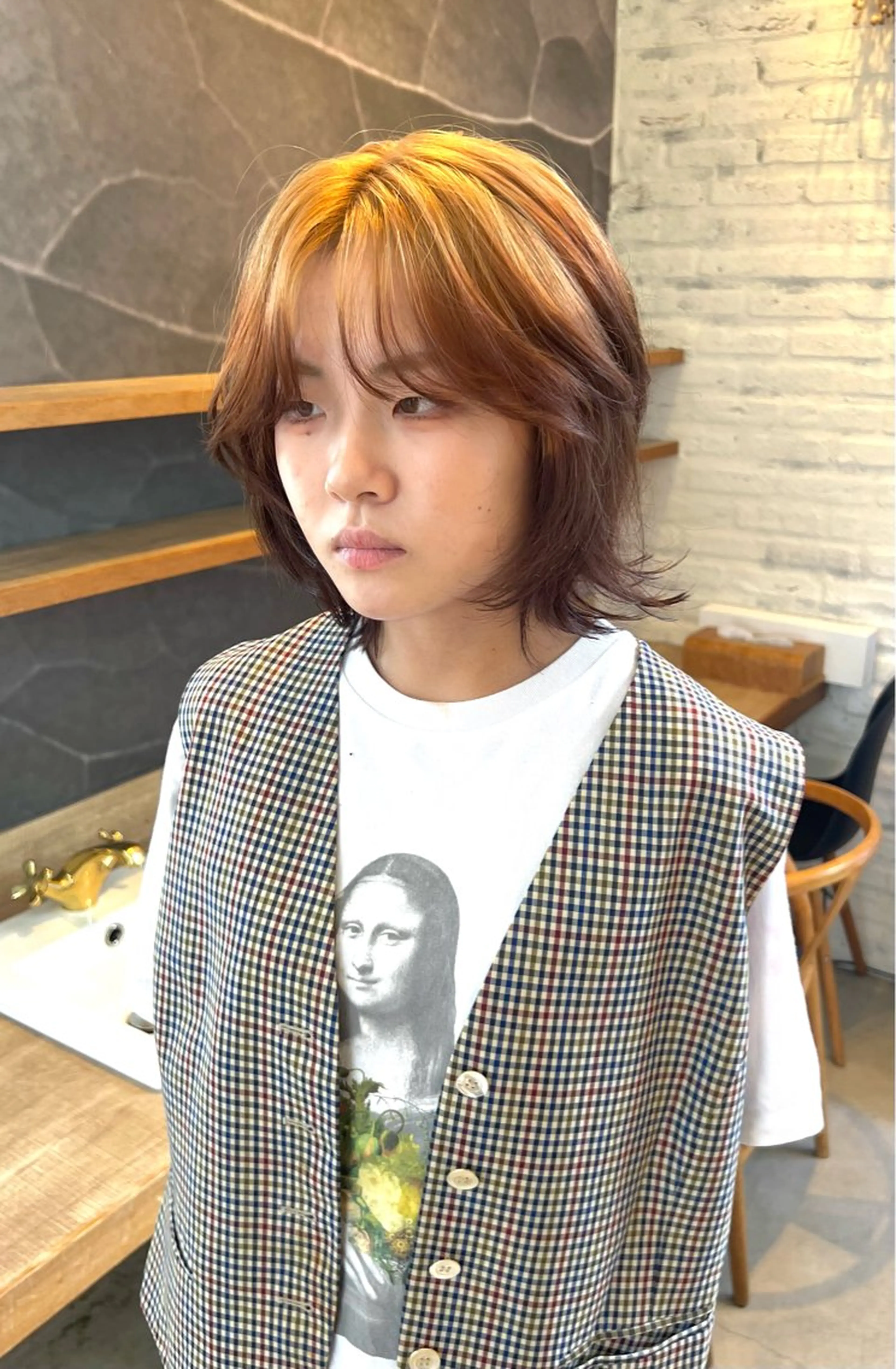 ミディアム カット ヘアカラー 池本 勇大のヘアスタイル