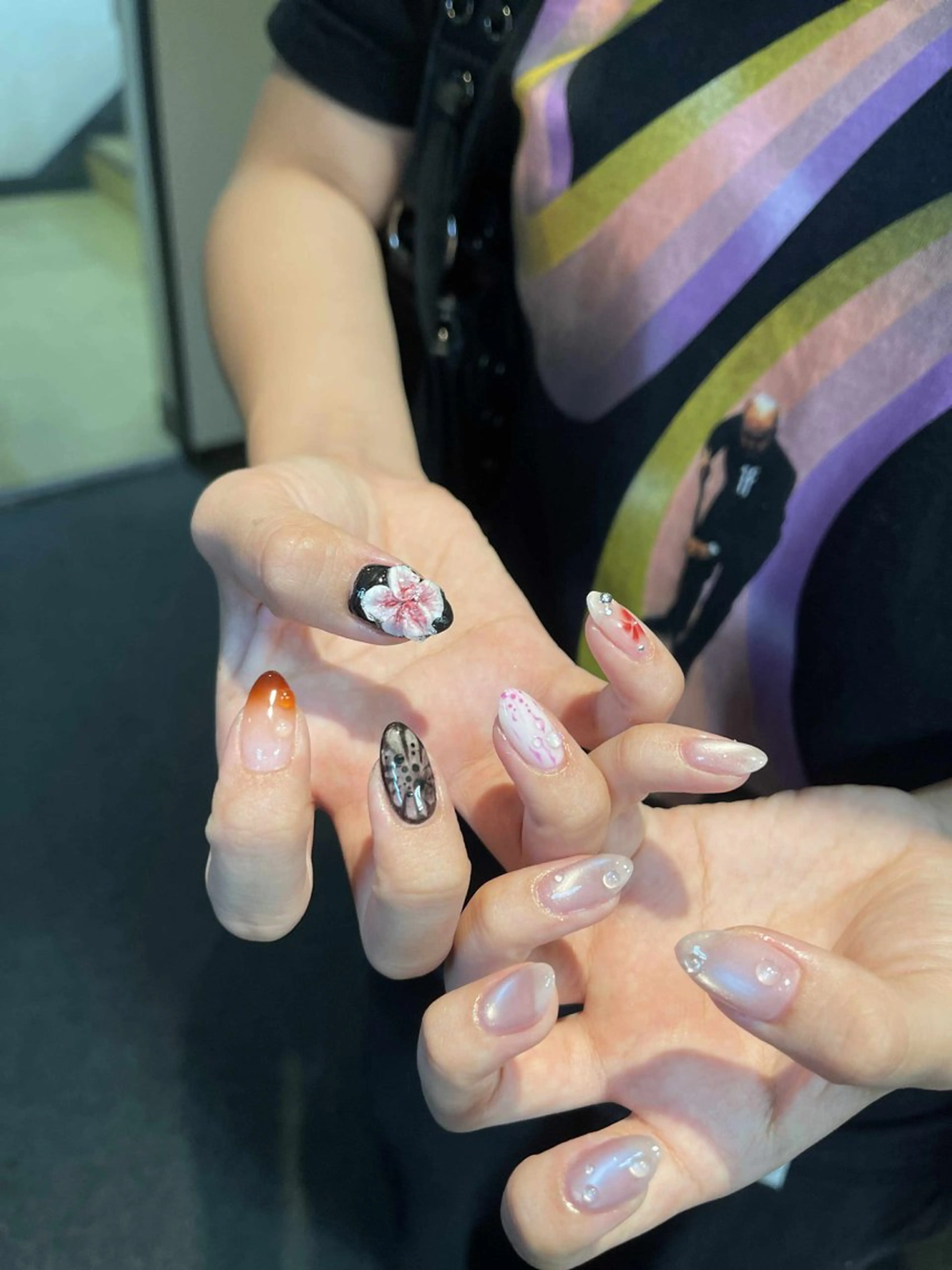 ネイル ハート ニュアンスネイル ワンホンネイル ハンドネイル ゆ いのネイルデザイン