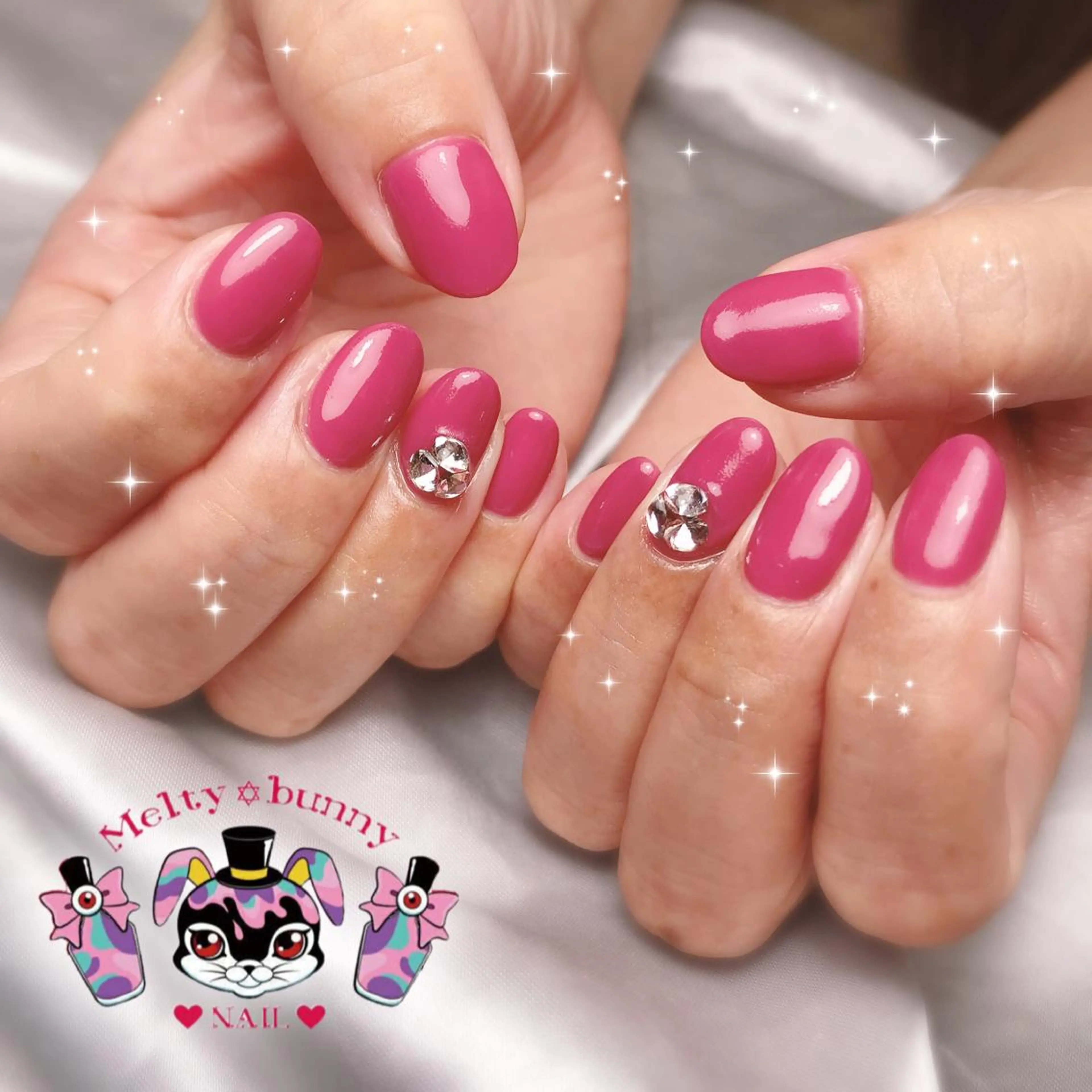 ネイル ワンカラーネイル ストーンネイル 深爪を断らない スカルプ高評価店のネイルデザイン