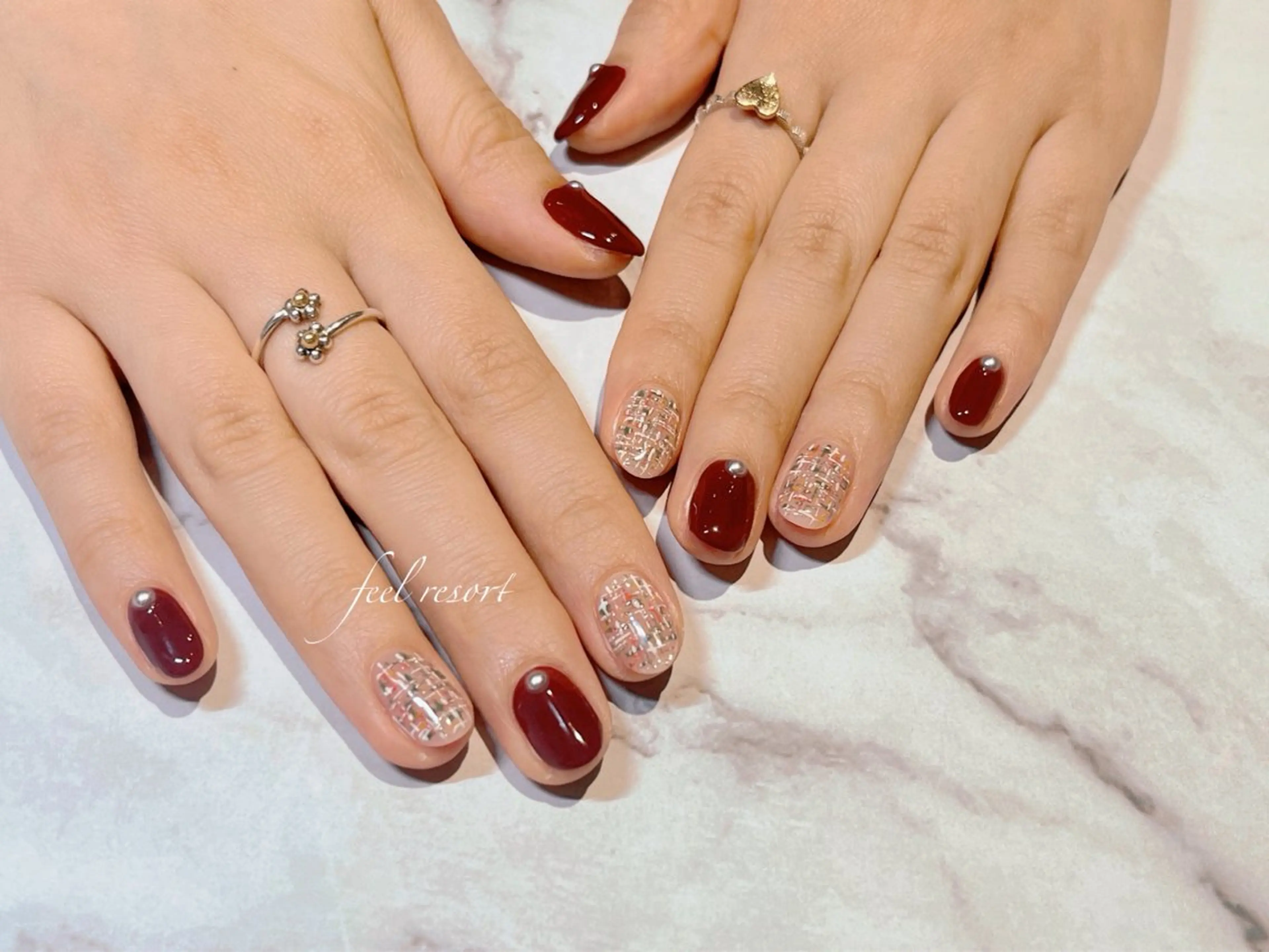 ネイル 長さ出し フットネイル フレンチネイル ジェルネイル ガラスフレンチ ハンドネイル Lien(リアン) 銀座駅6分のネイルデザイン