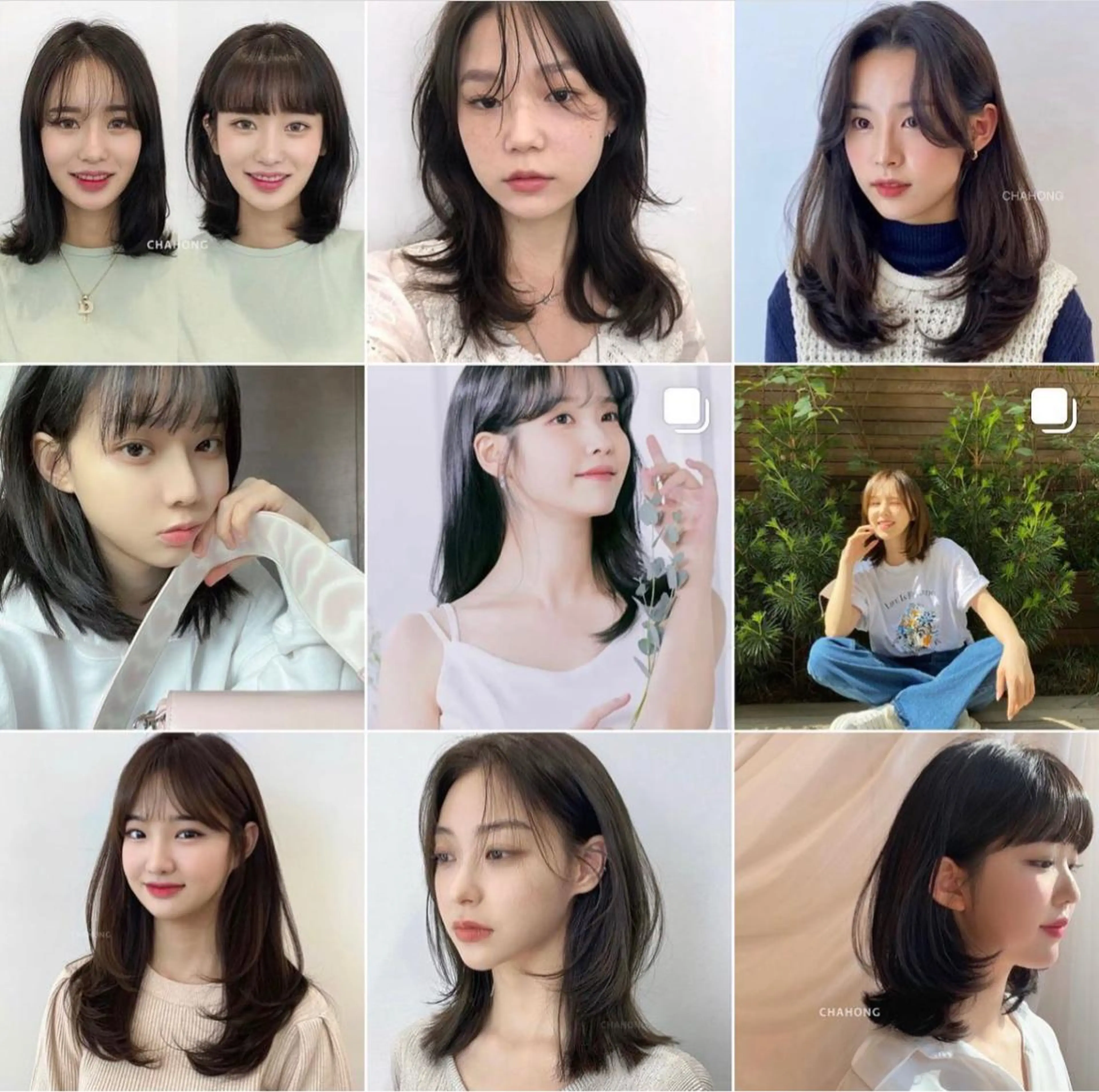 ミディアム 韓国風ヘア レイヤーカット カット ❤︎︎韓国ヘア❤︎︎ 𝑺𝒉𝒊𝒉𝒐のヘアスタイル