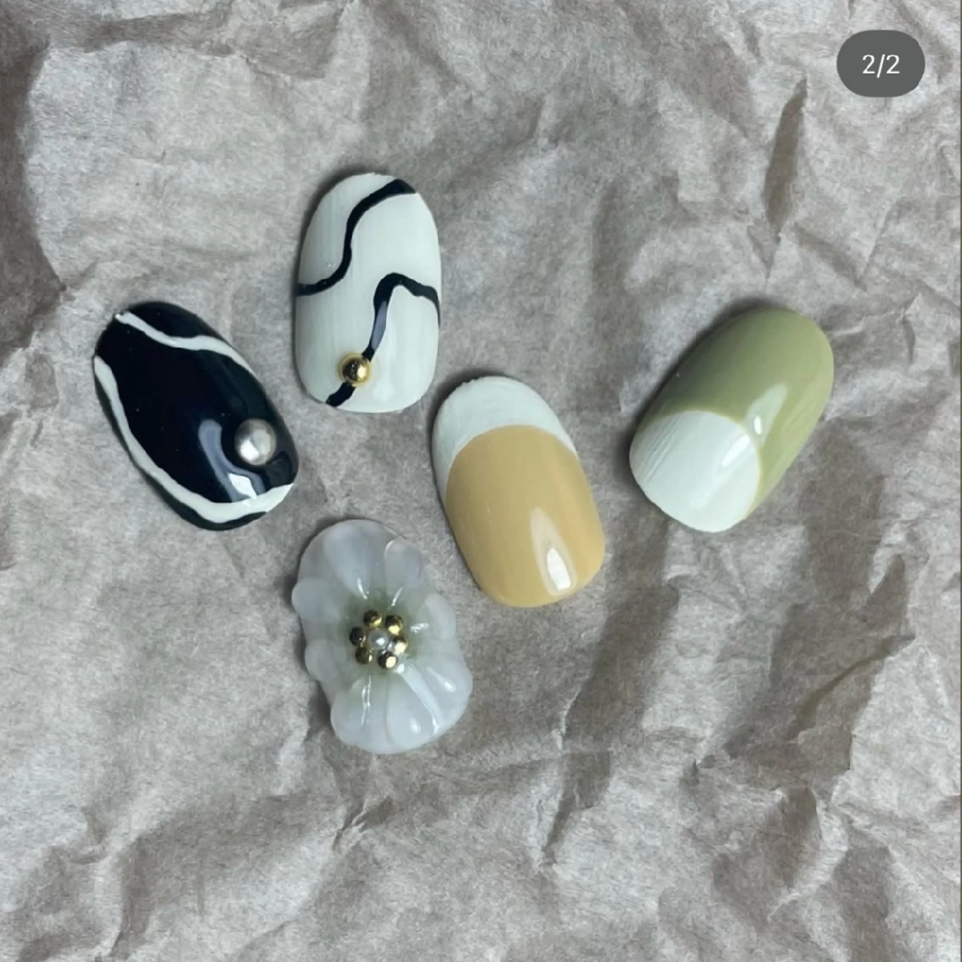 ネイル アートネイル 春ネイル ハンドネイル Atelier Ñikaのネイルデザイン