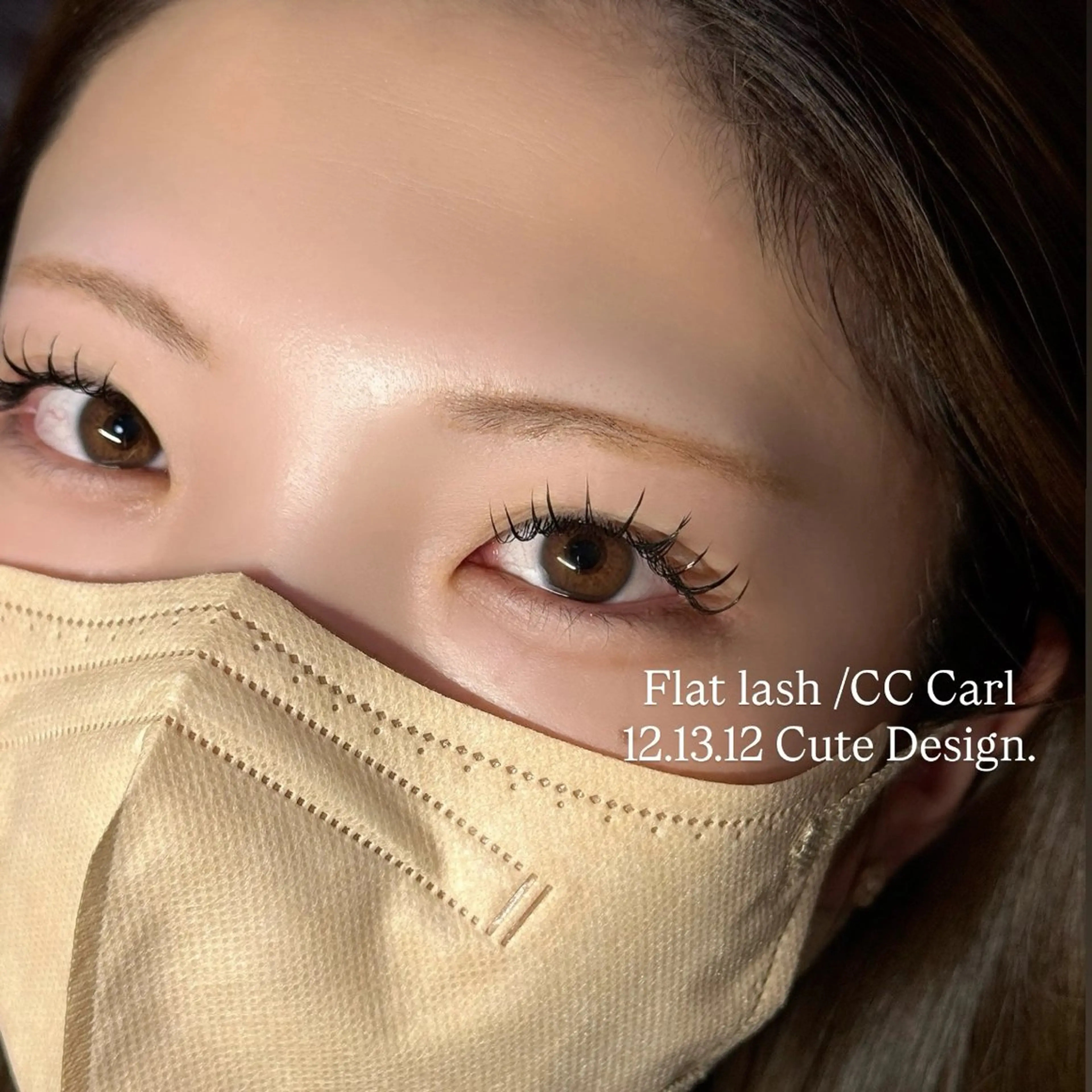 【フラットマットラッシュ120本】Lカールあり/LEDグルー＋ 1000円で変更可🧸💕の写真