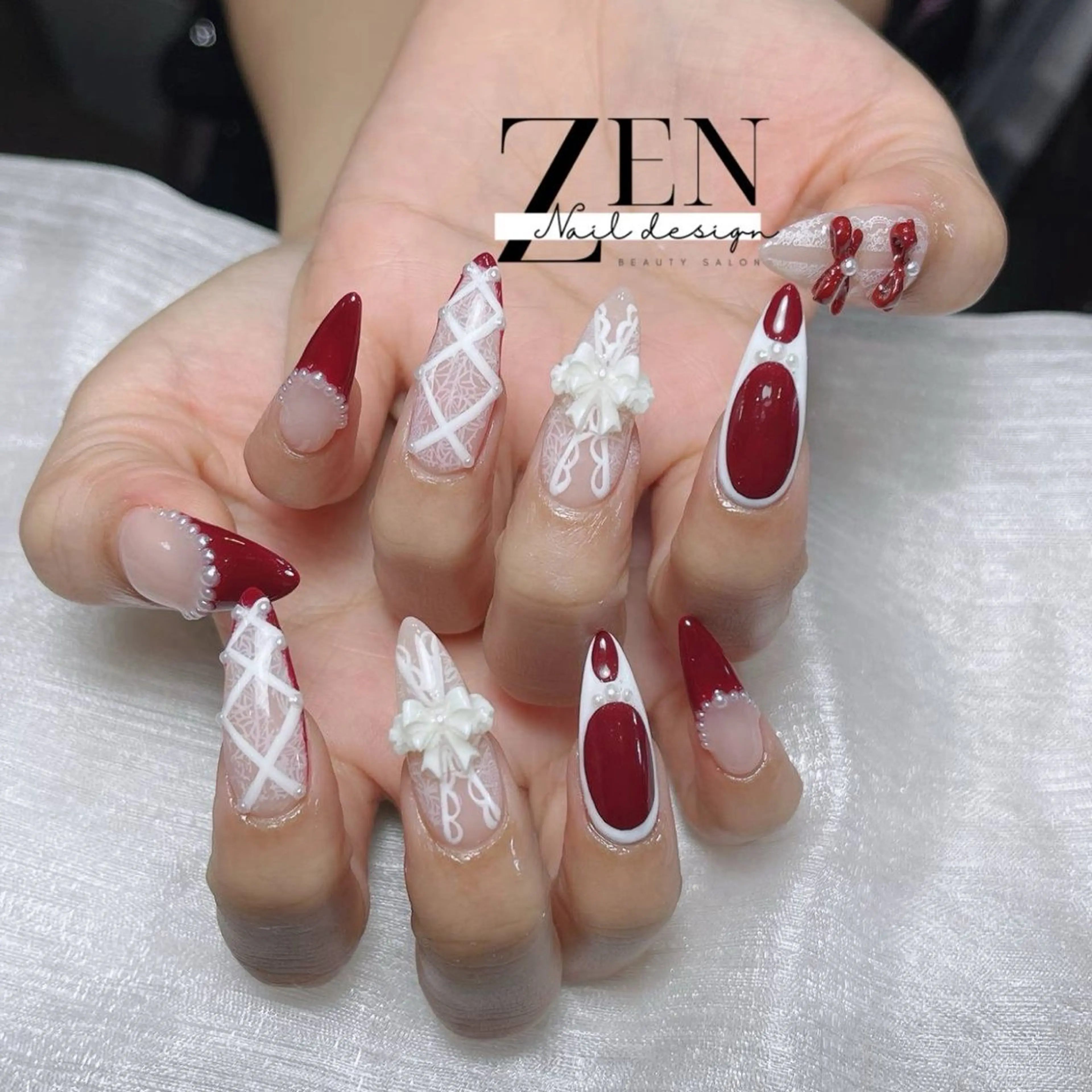 ネイル チークネイル フレンチネイル ジェルネイル 韓国ネイル マグネットネイル ハンドネイル Zen Nail Design 池袋のネイルデザイン