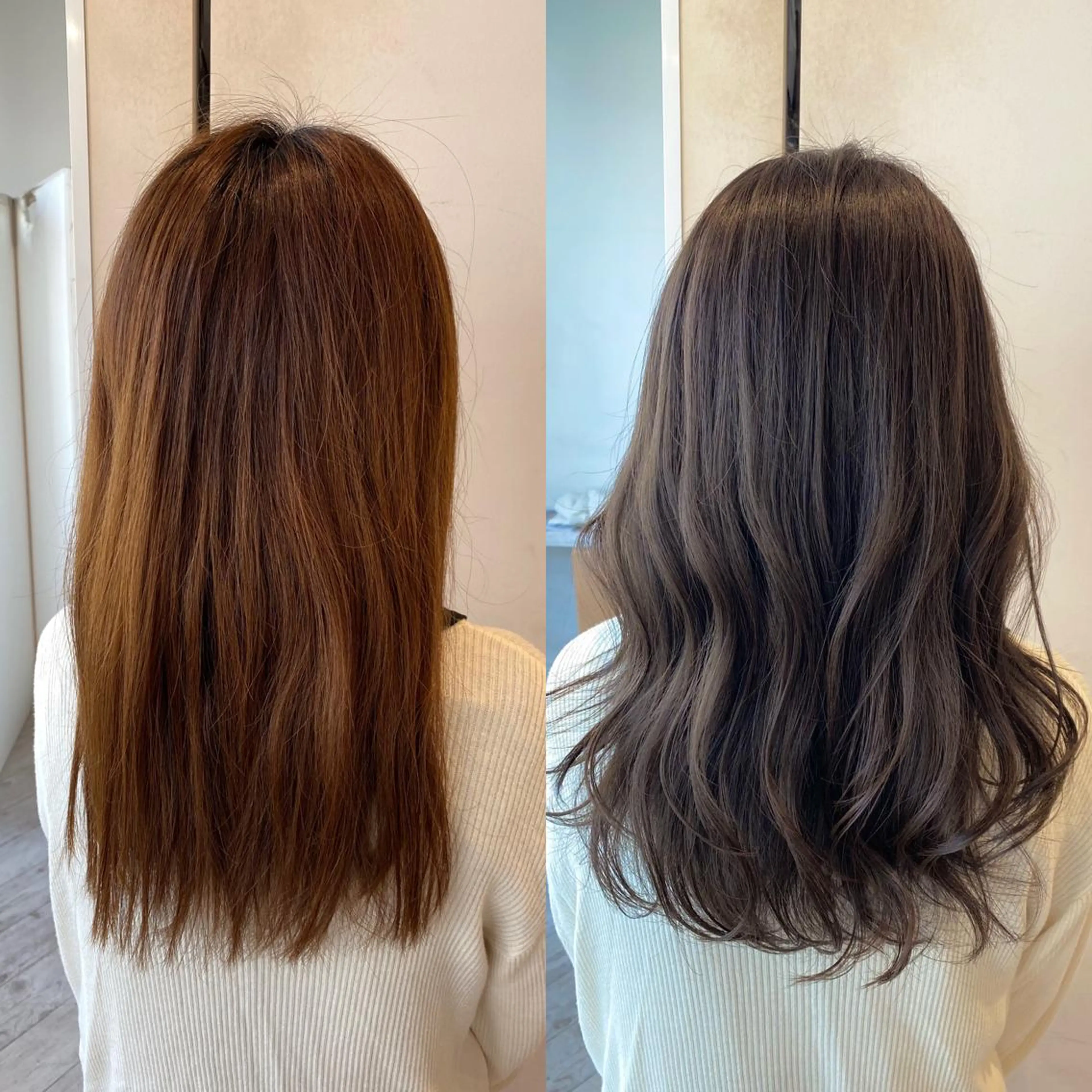 セミロング カラー カット ヘアカラー トリートメント On所属・顔まわりカット🌟 くびれヘア/寺門遥輝のヘアスタイル