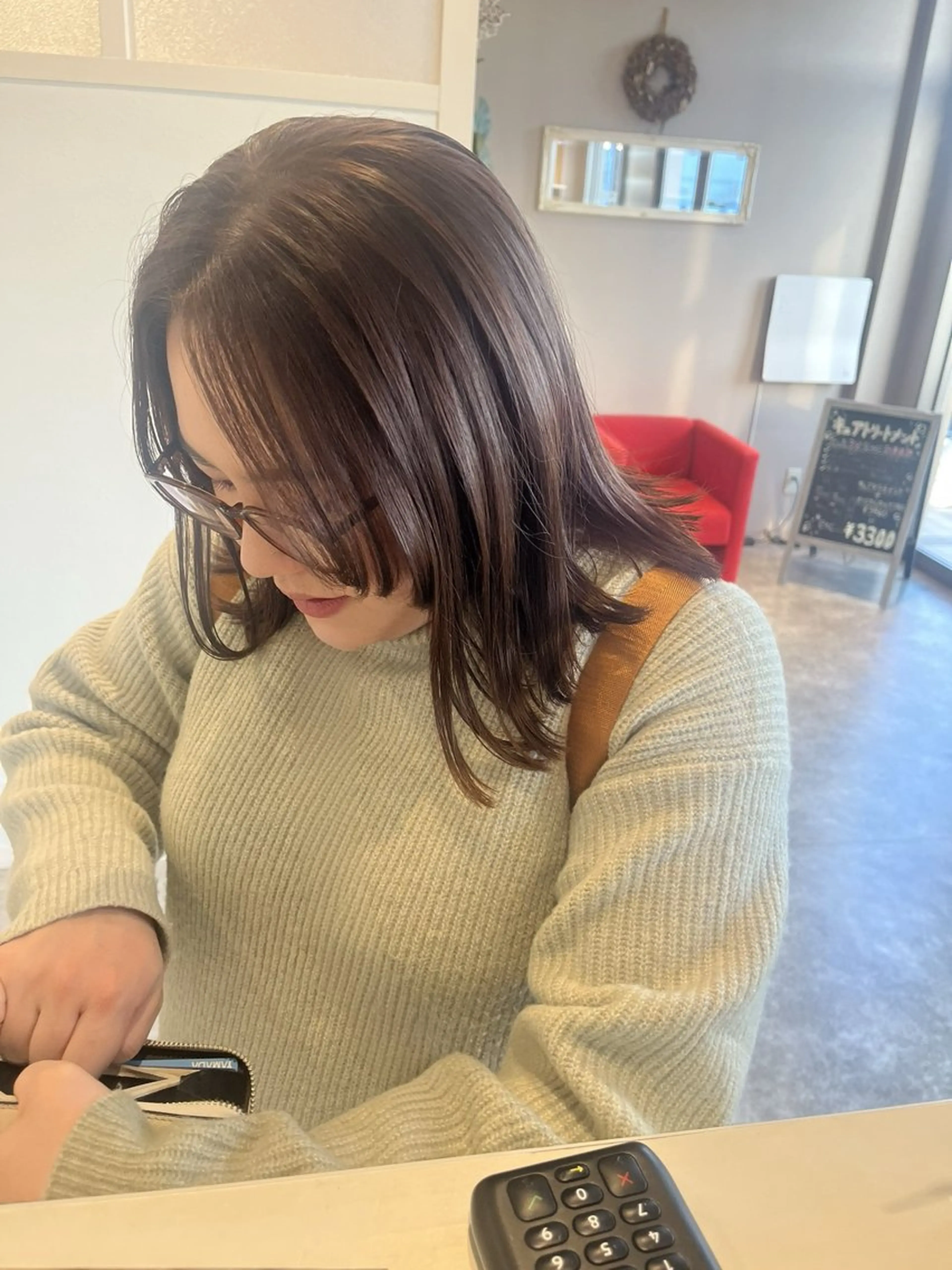 ミディアム カラー ラベンダーカラー ヘアカラー トリートメント 堀越 エリのヘアスタイル