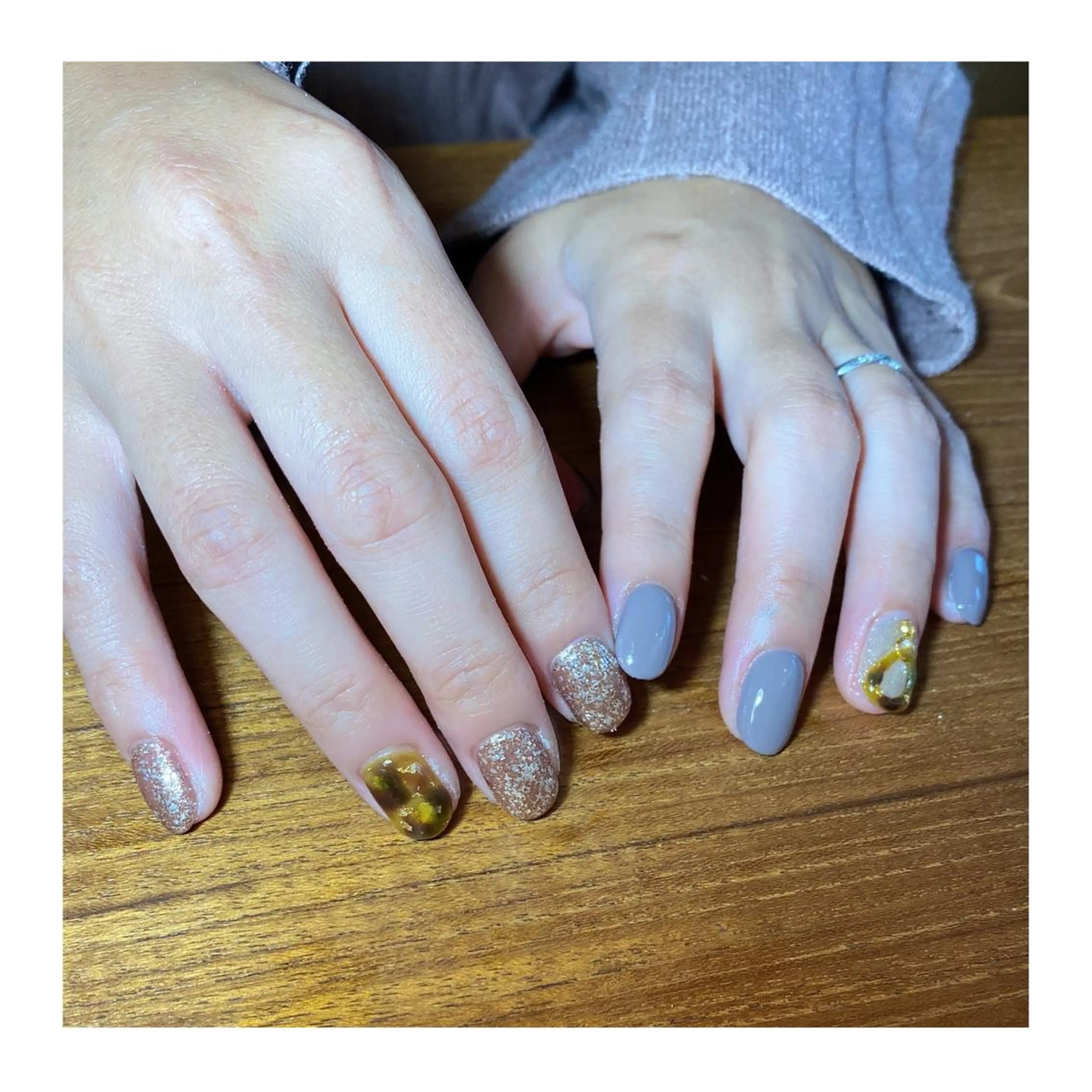 ネイル べっ甲ネイル fig tree所属・fig  tree 地爪育成モニターのネイルデザイン