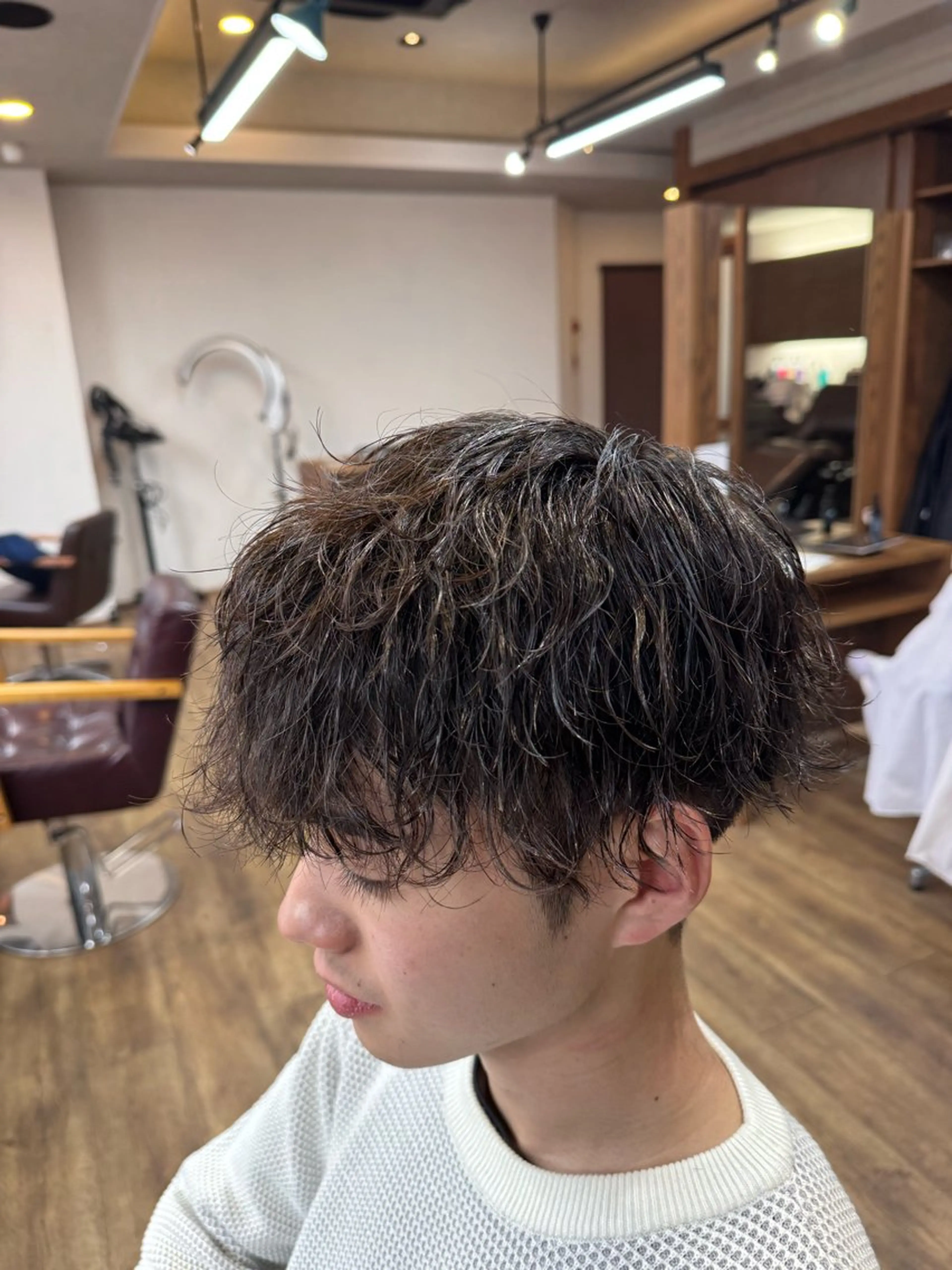 メンズカット＋デザインパーマの写真