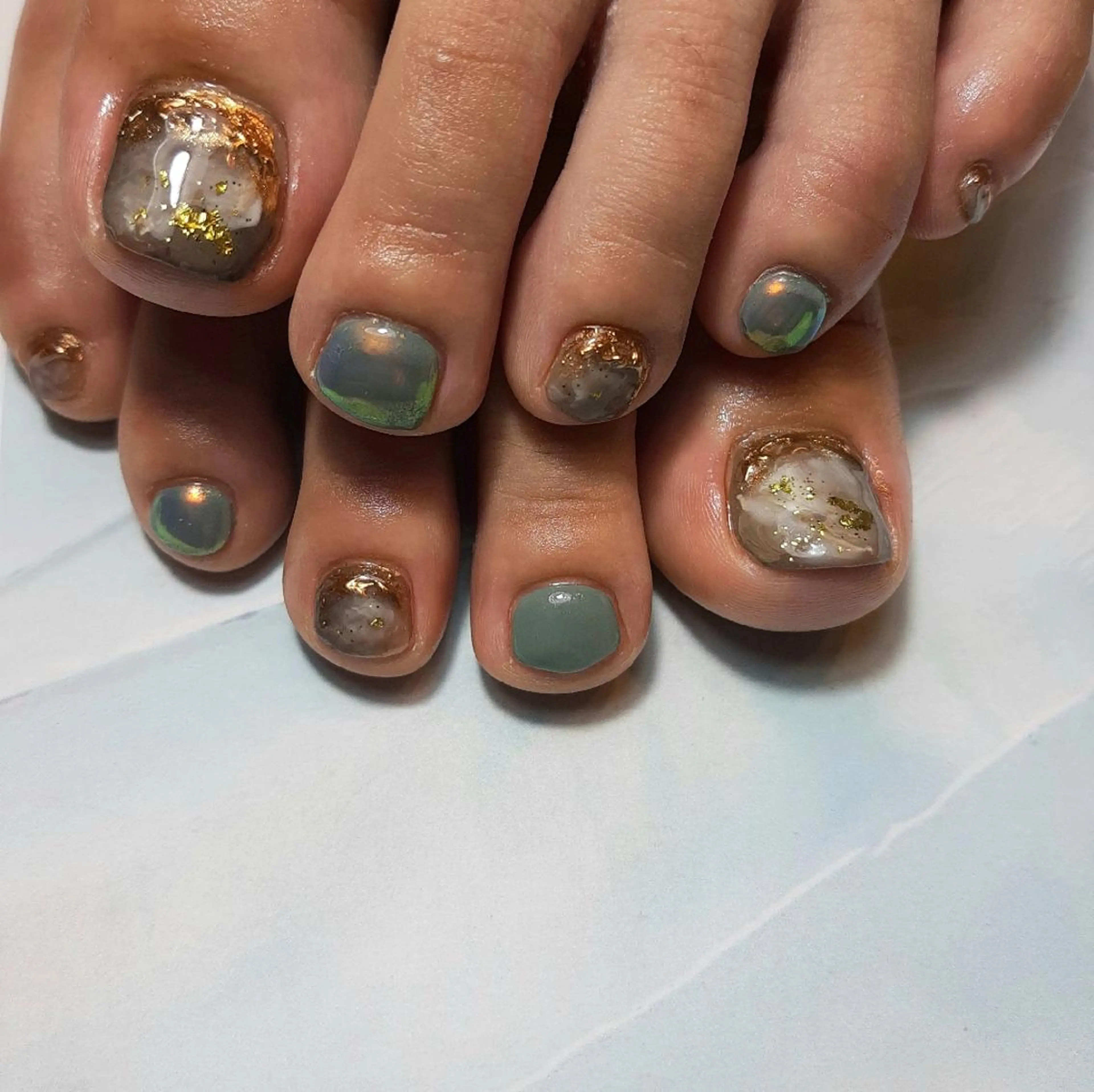 ネイル フットネイル ミラーネイル ニュアンスネイル owlnail /持込みデザイン専門のネイルデザイン
