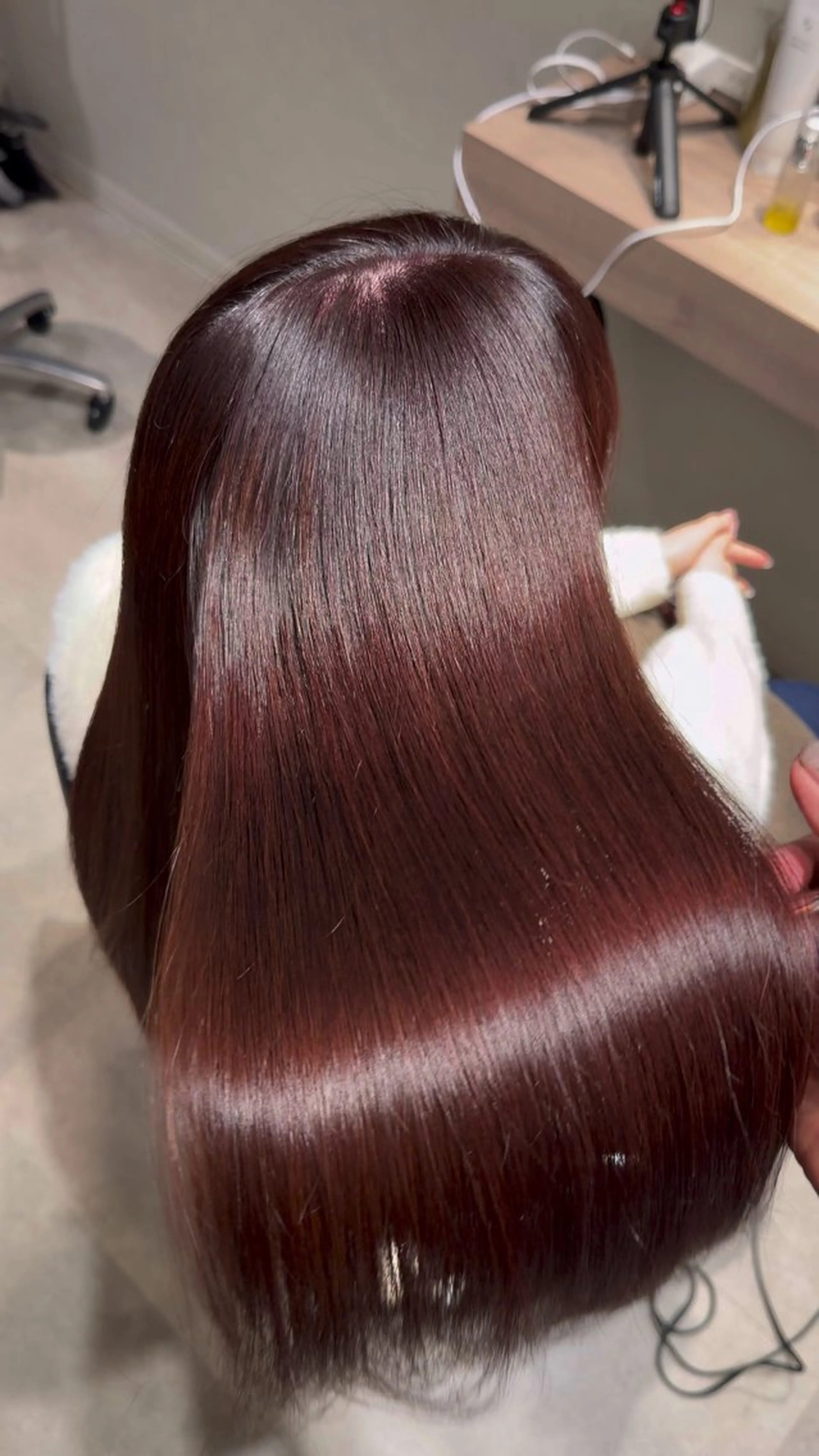 ロング カット ヘアカラー 縮毛矯正 トリートメント MiU所属・韓国×髪質改善×美髪 縮毛矯正×レイヤーのヘアスタイル