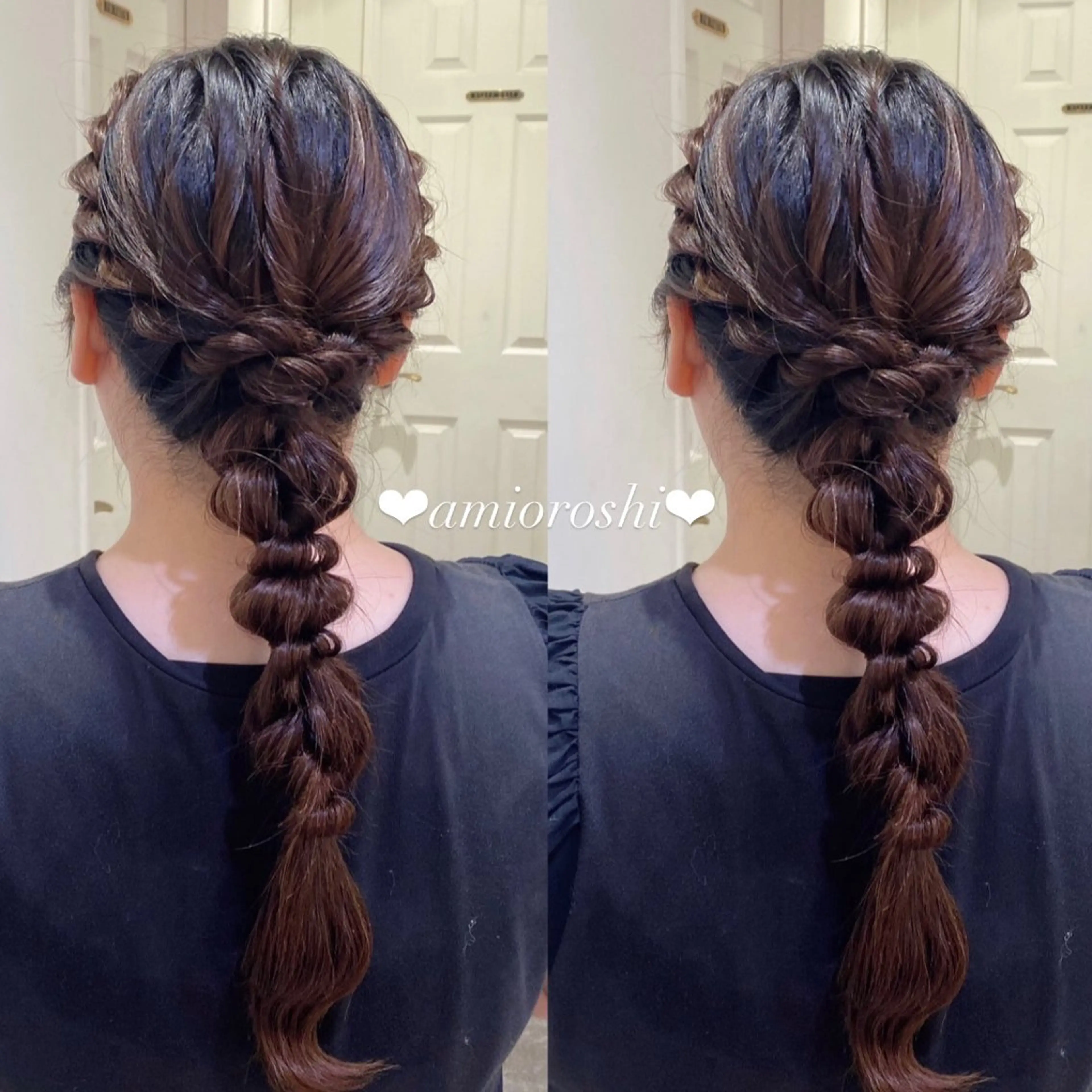 ロング ヘアアレンジ エクステ🎀 暖色カラー🎀amiのヘアスタイル