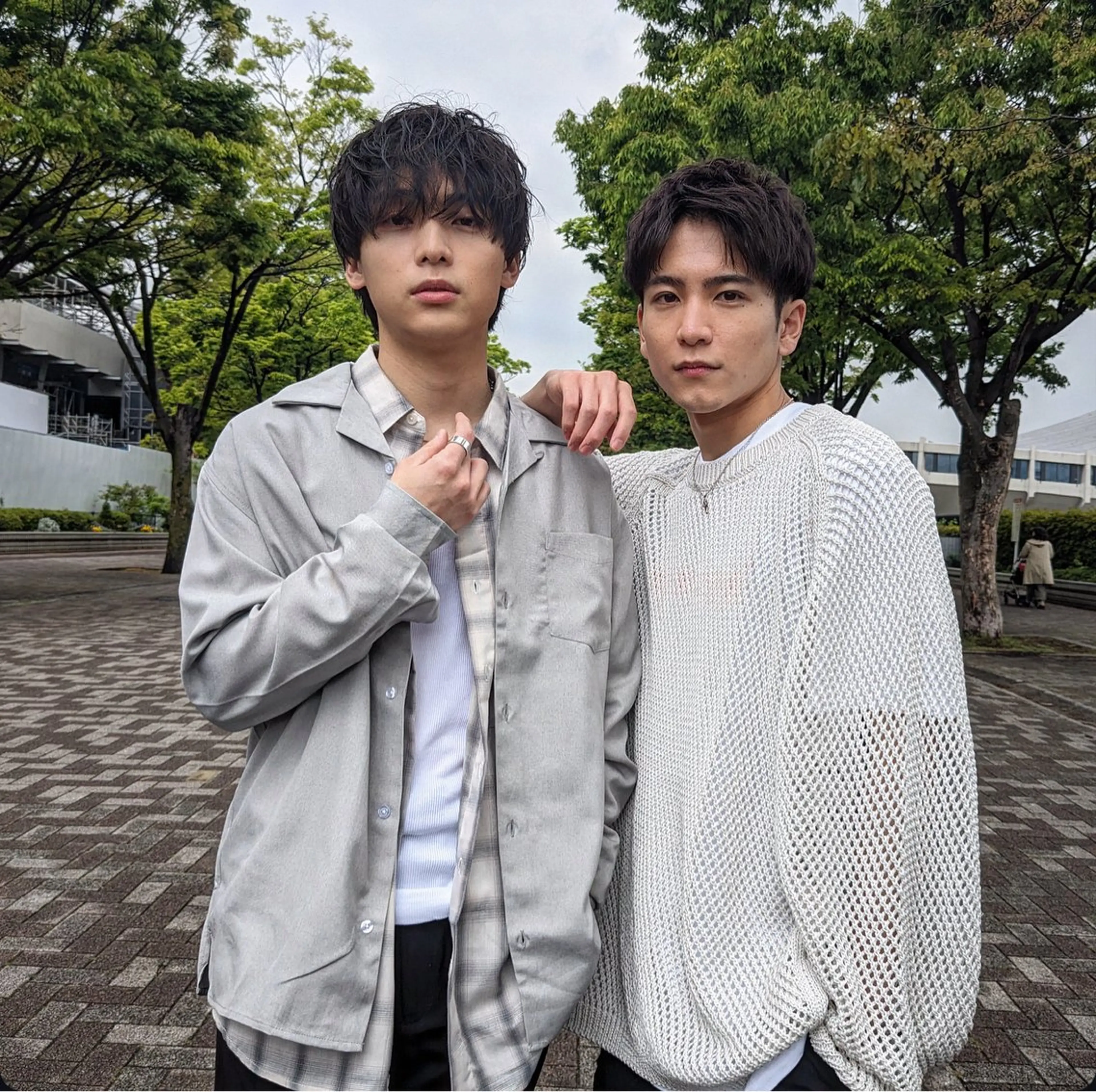 ミディアム パーマ メンズ カット 板岡 丈一のヘアスタイル