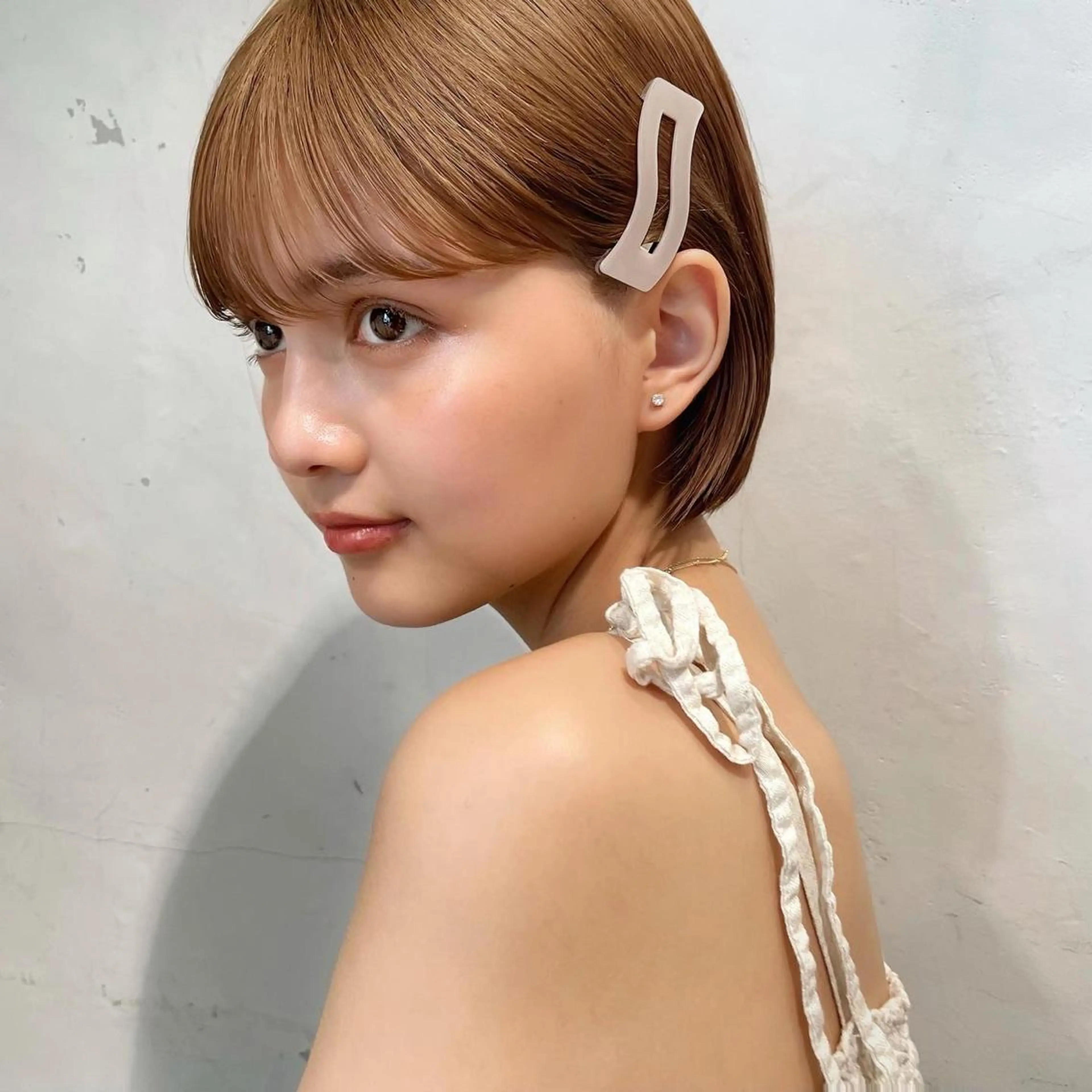 ショート カラー ヘアアレンジ ネイル マツエク・マツパ ブラウンカラー オレンジ オレンジブラウン カラーマツエク ブラウン 【柔らか透明感✨/ 似合せ前髪】大石葉月のヘアスタイル