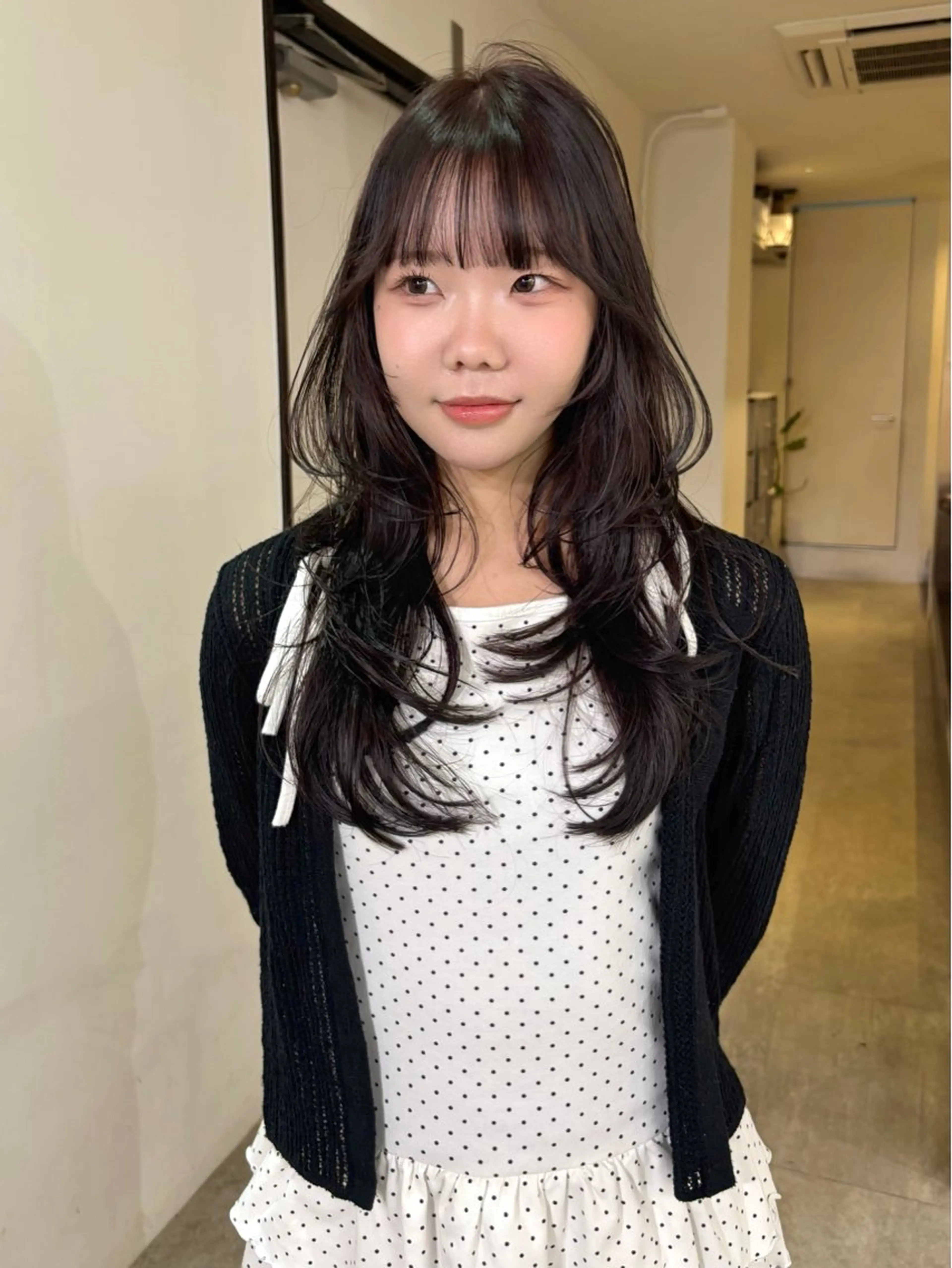 ロング カラー カット ヘアカラー mizuki/ピンク ベージュ.レイヤーのヘアスタイル