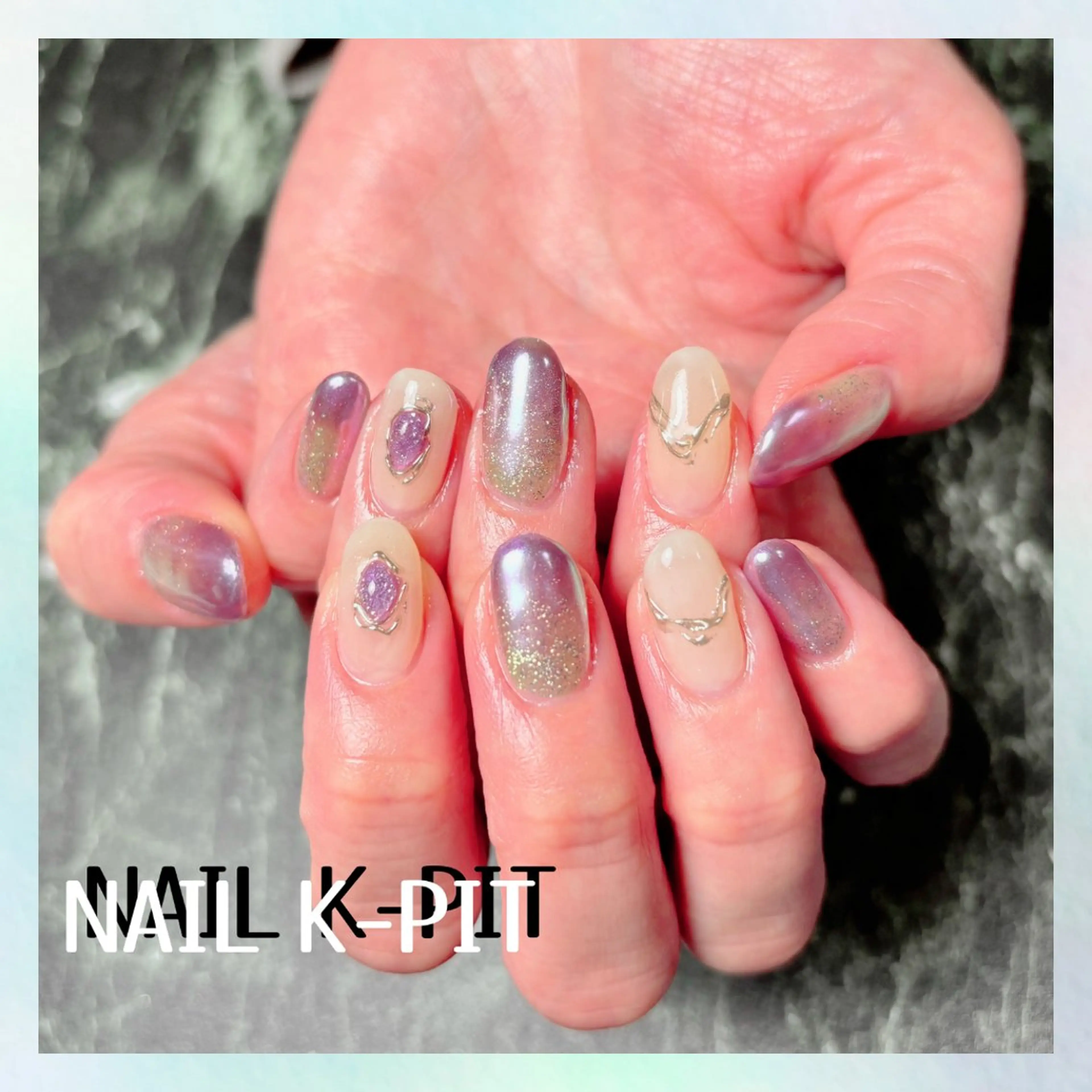 ネイル オーロラネイル フラッシュネイル フラッシュマグ マグネットネイル ニュアンスネイル ハンドネイル NAIL K-PIT ネイル ケーピットのネイルデザイン
