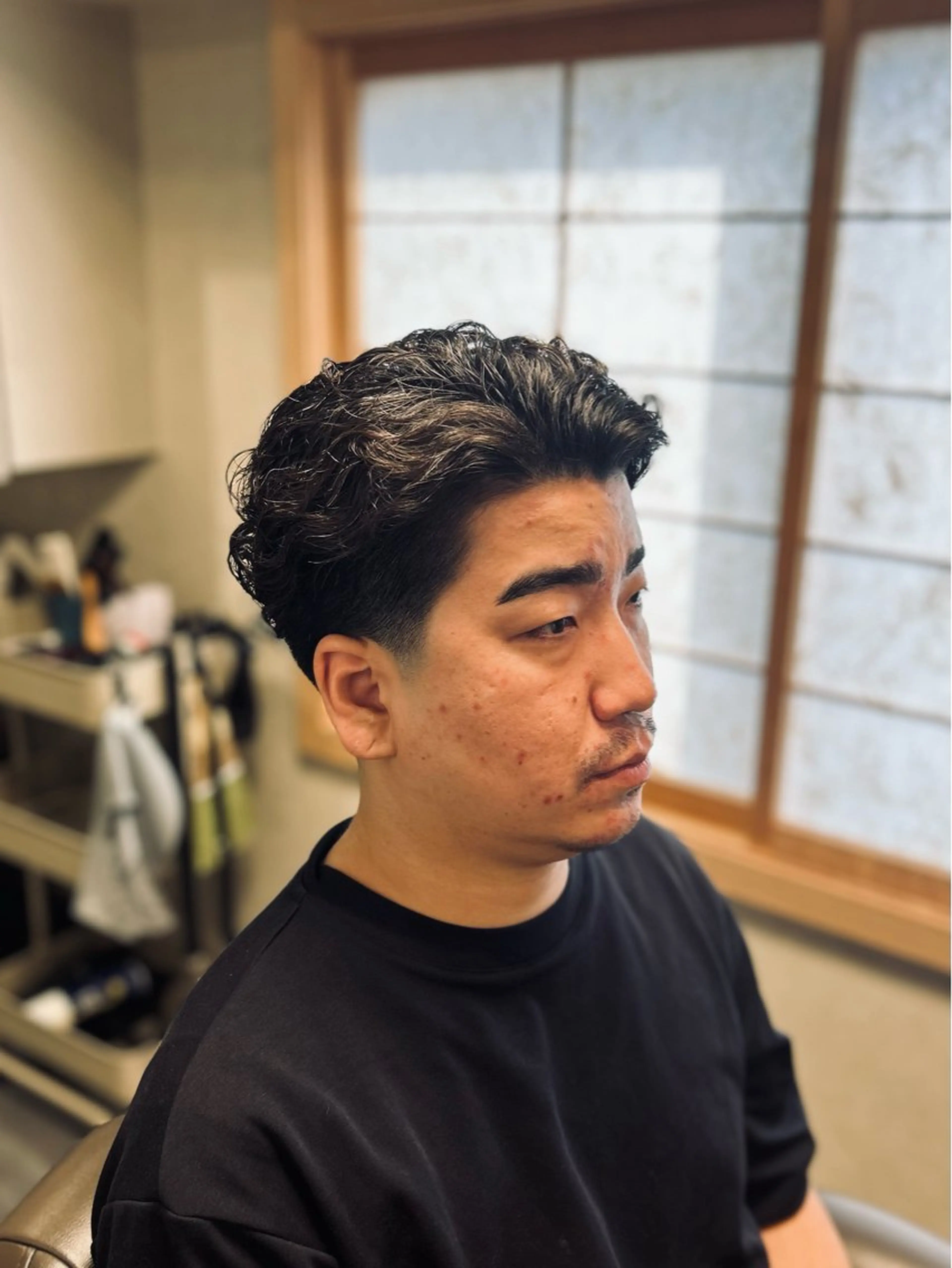 ミディアム パーマ メンズ カット パーマ メンズカット/ 雄大のヘアスタイル