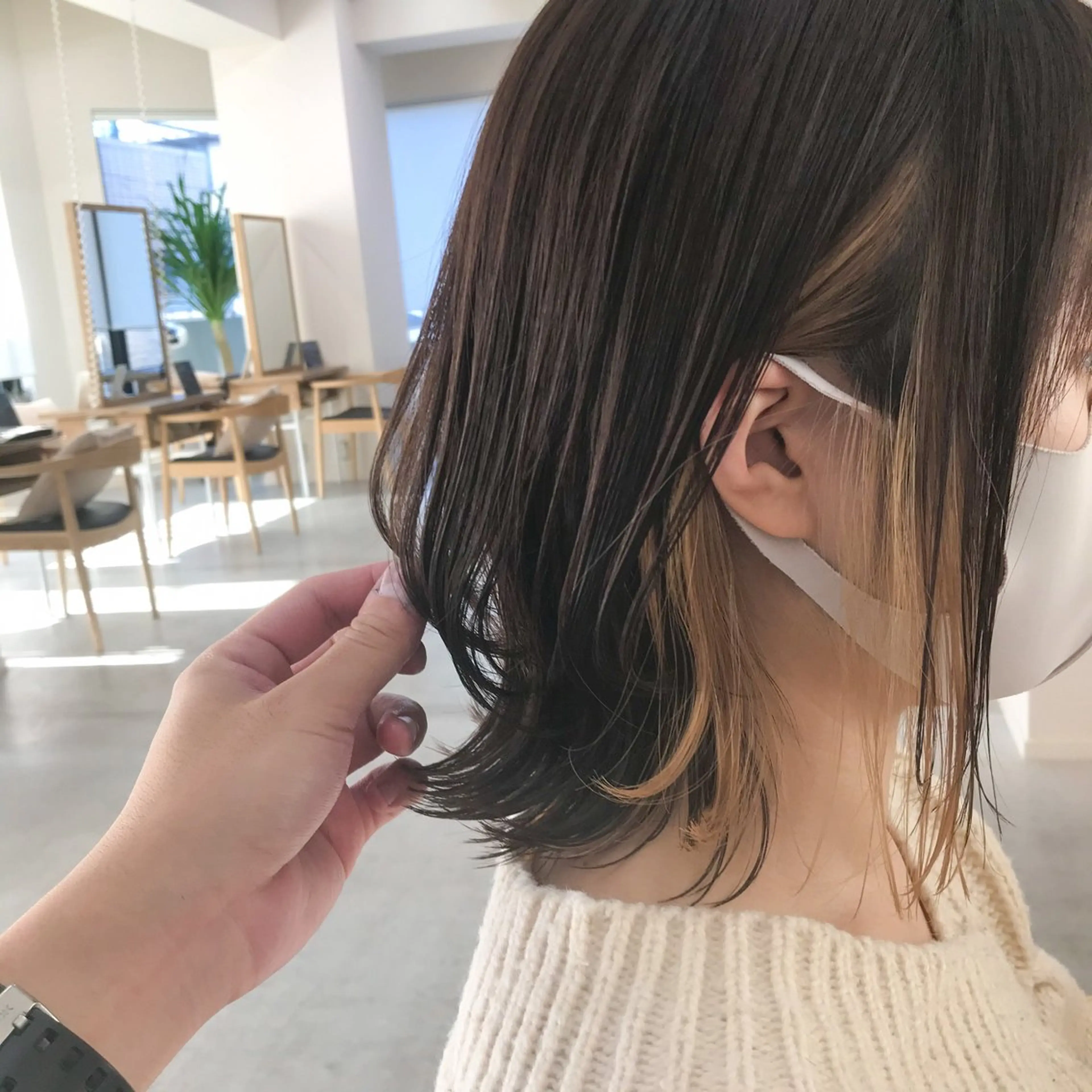 ミディアム カット ヘアカラー トリートメント イメチェンカット✂️ 錦糸町佐藤店長のヘアスタイル