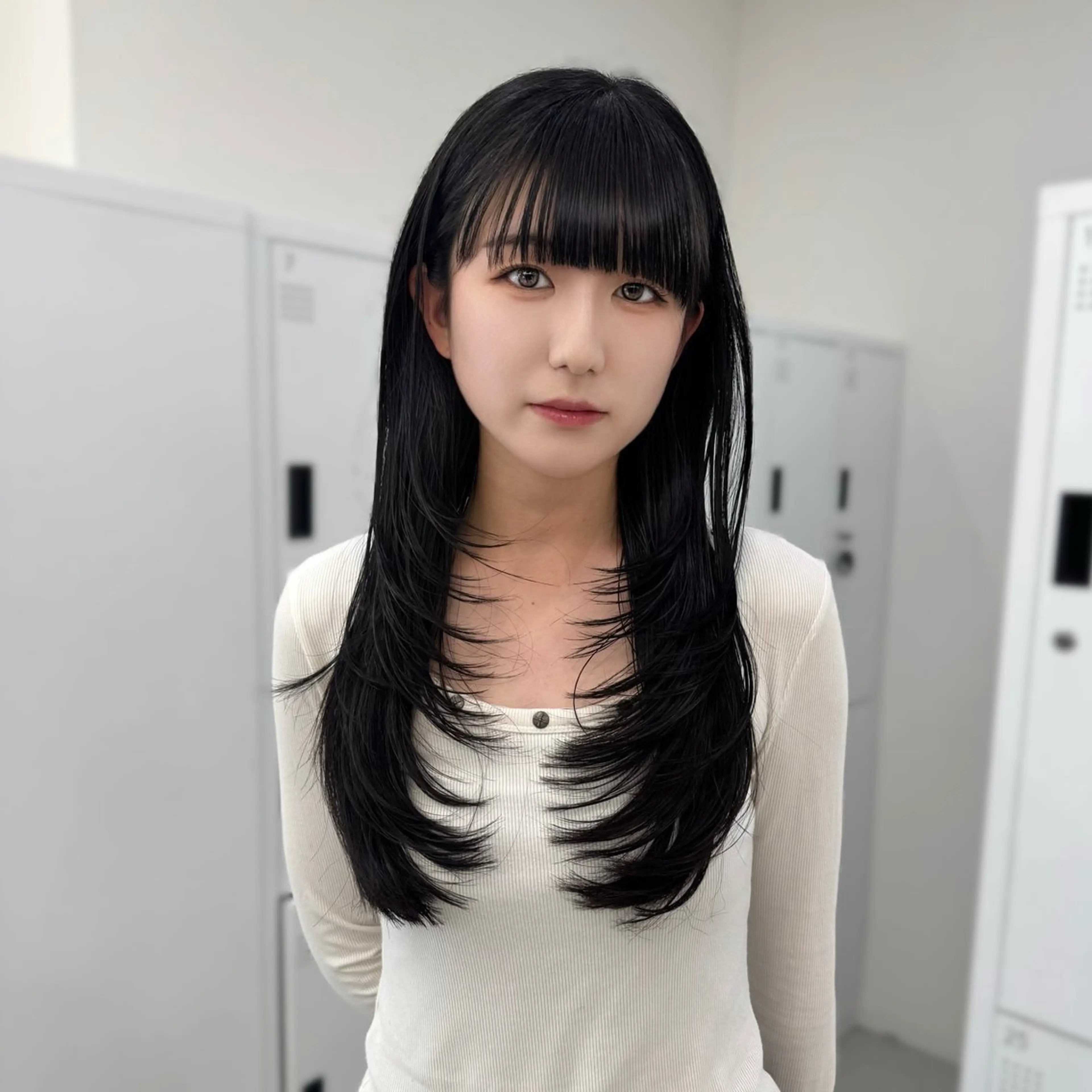 ロング レイヤーカット 似合わせカットが 得意な美容師のヘアスタイル