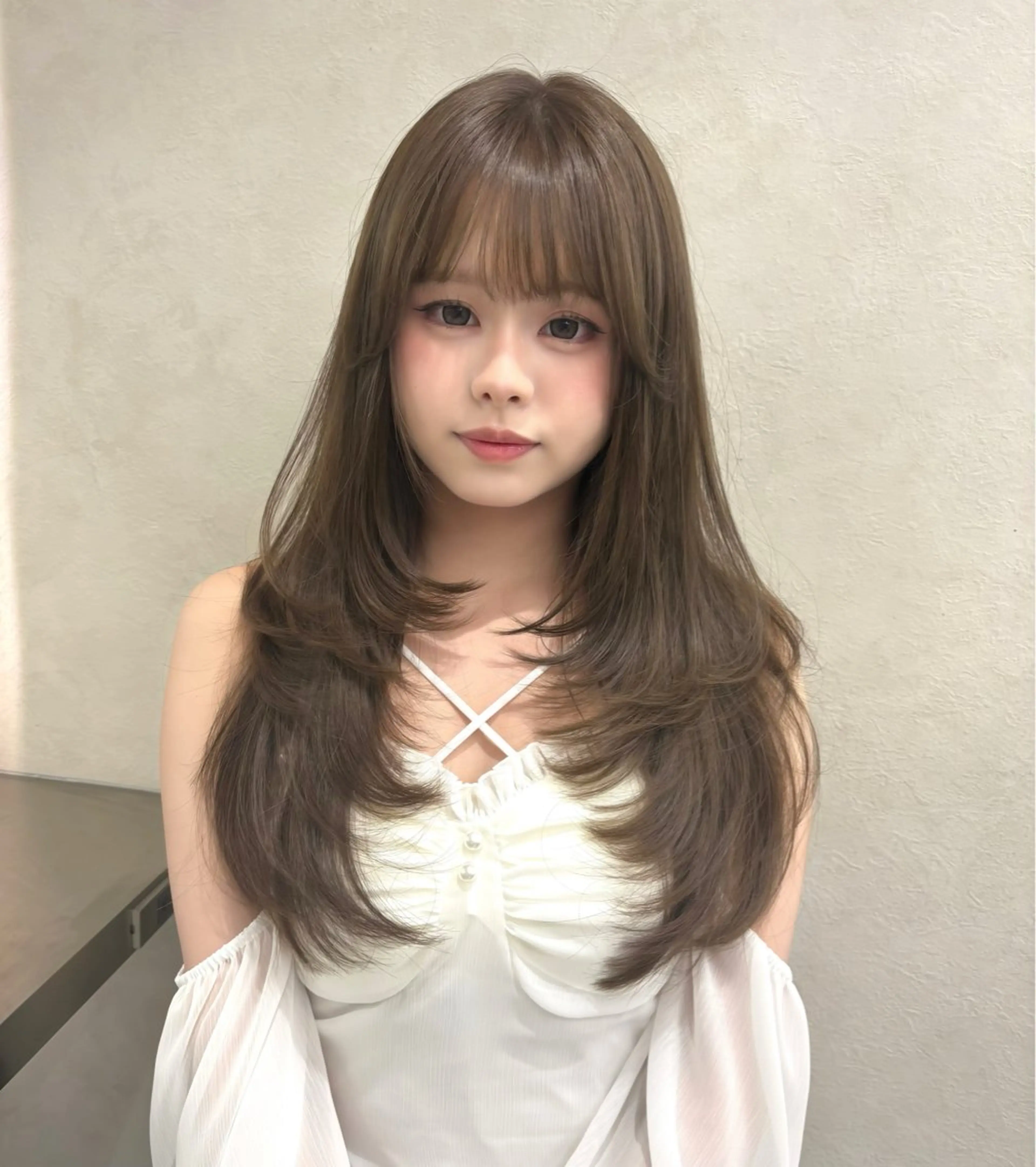 ミディアム ヘアアレンジ カット ヘアカラー トリートメント fumika🎀 ベージュのヘアスタイル