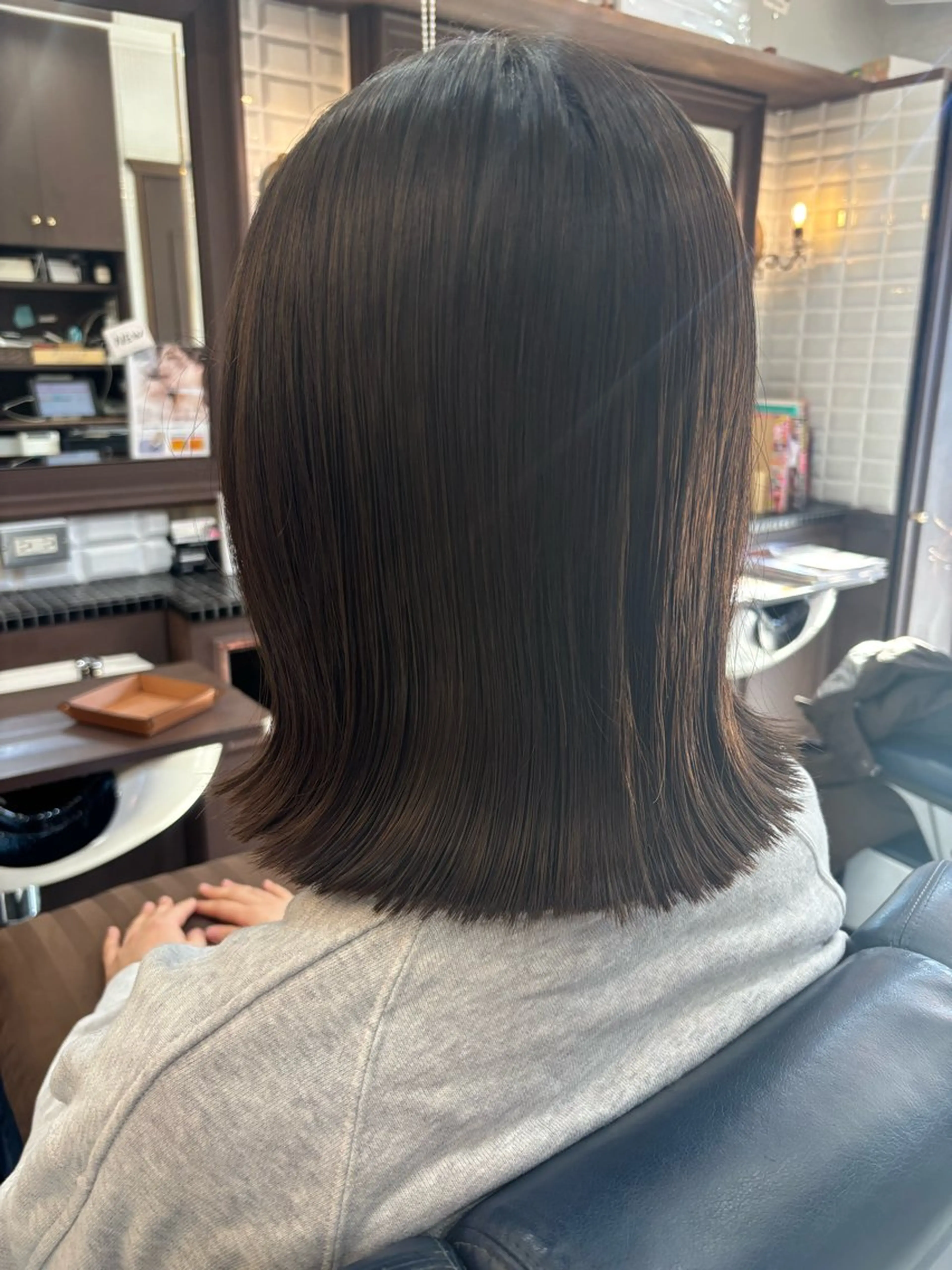 ミディアム ボブ カット lupinus 中田店のヘアスタイル