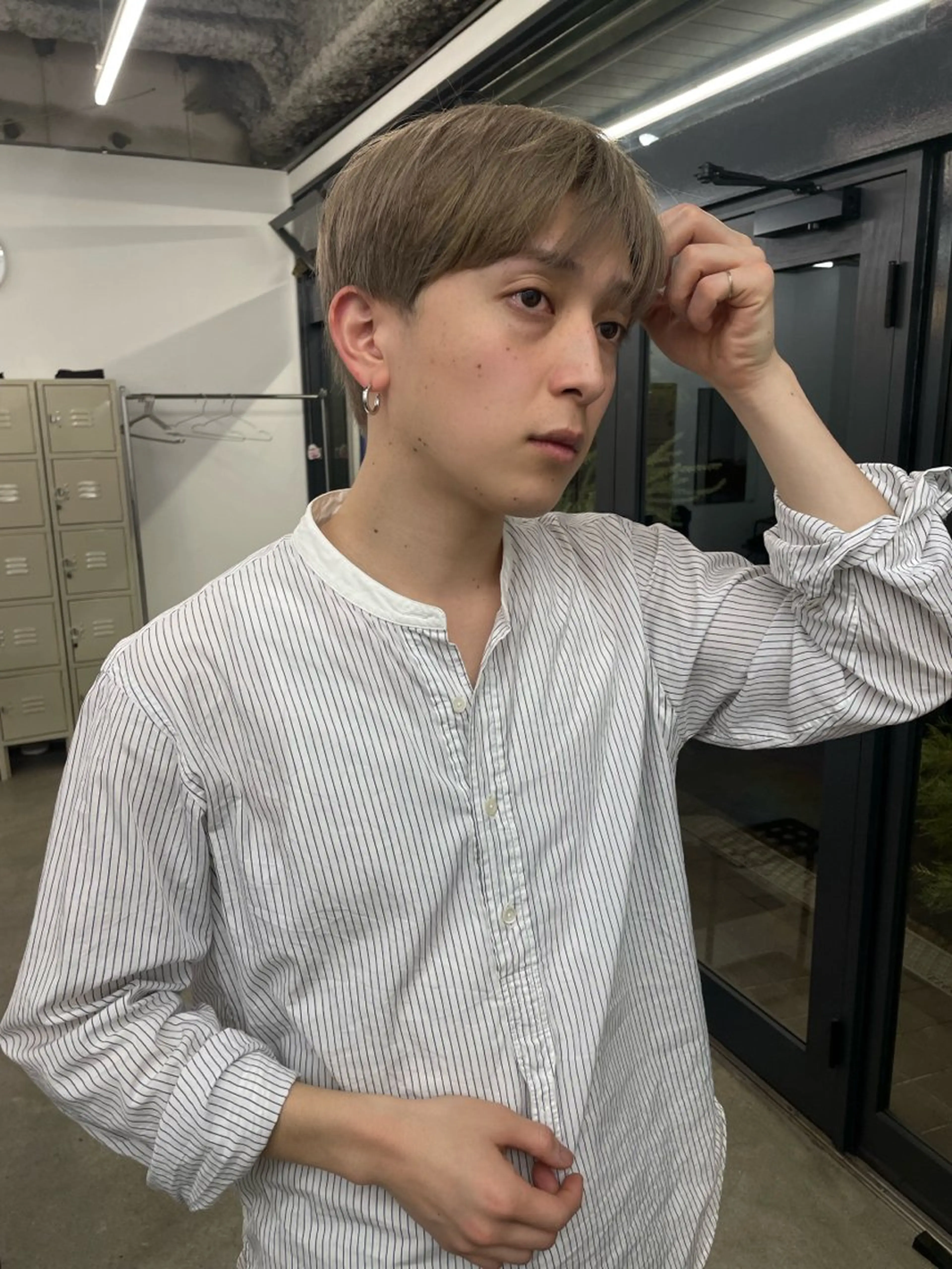 カラー メンズ メンズブリーチ ブリーチ パーマ、ボブ、透明感 カラー、小須田ゆあのヘアスタイル