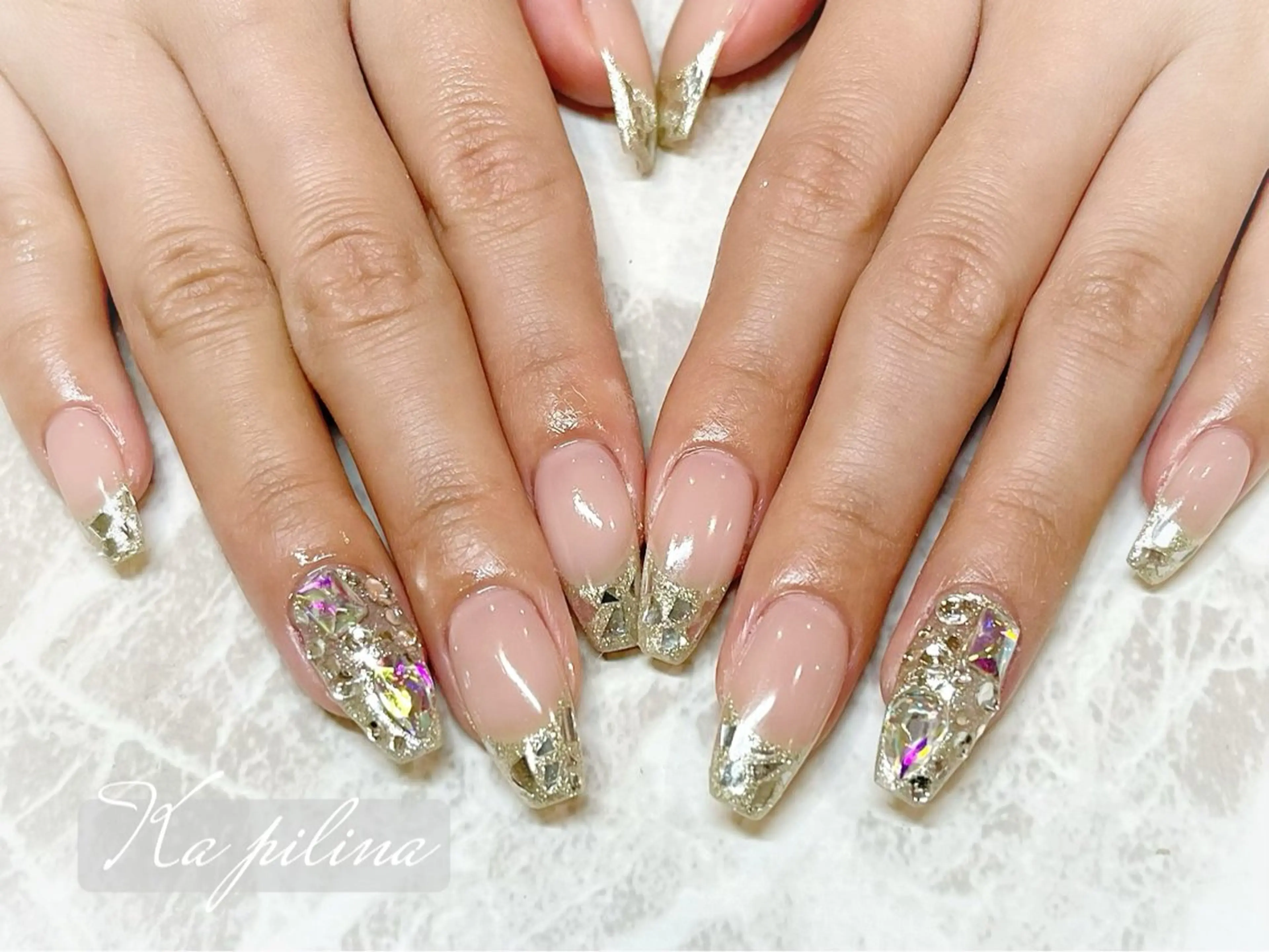 ネイル フレンチネイル ガラスフレンチ Ka pilina所属・♡プライベートサロン Ka pilina♡のネイルデザイン