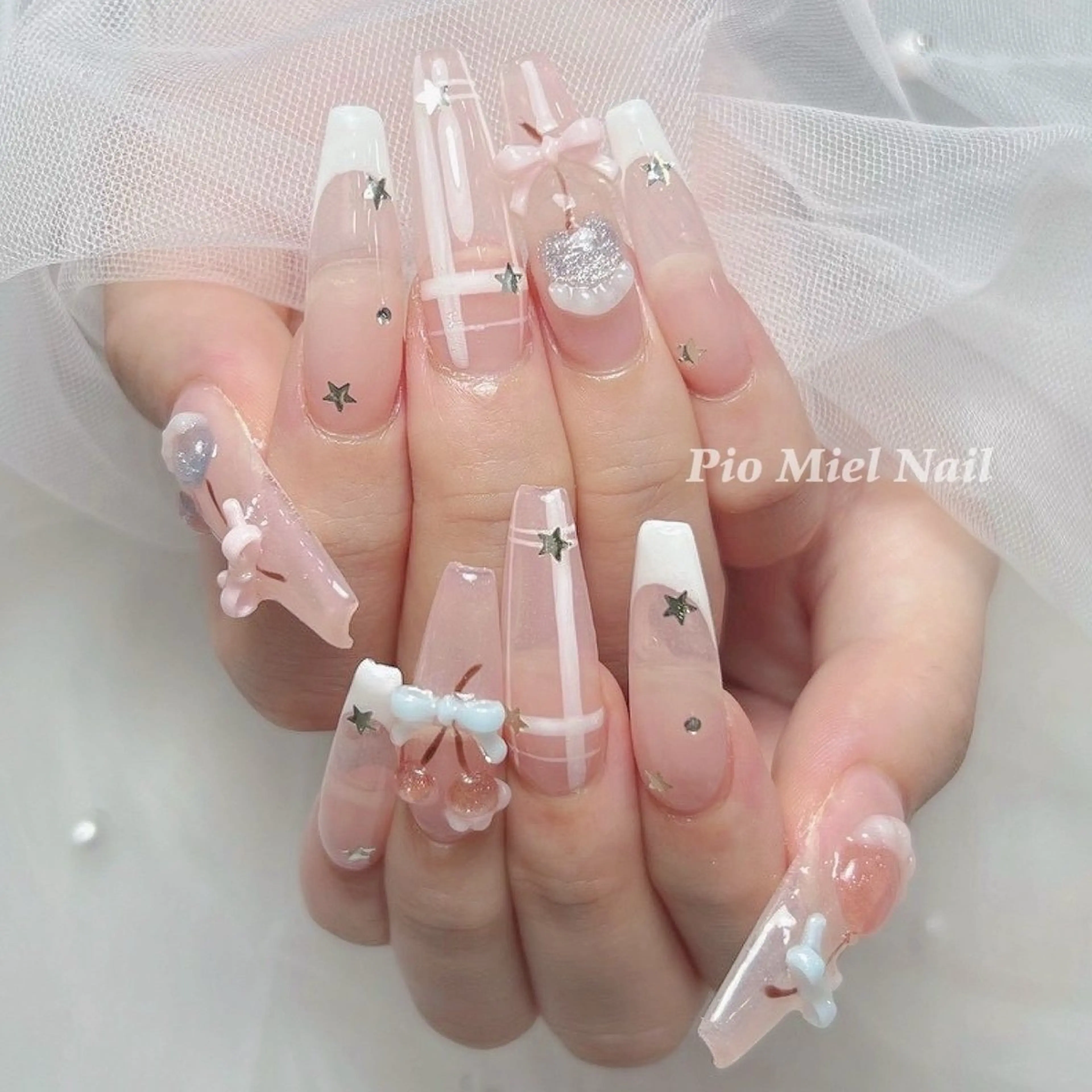 ネイル ハンドネイル HANA 長さだしのネイルデザイン