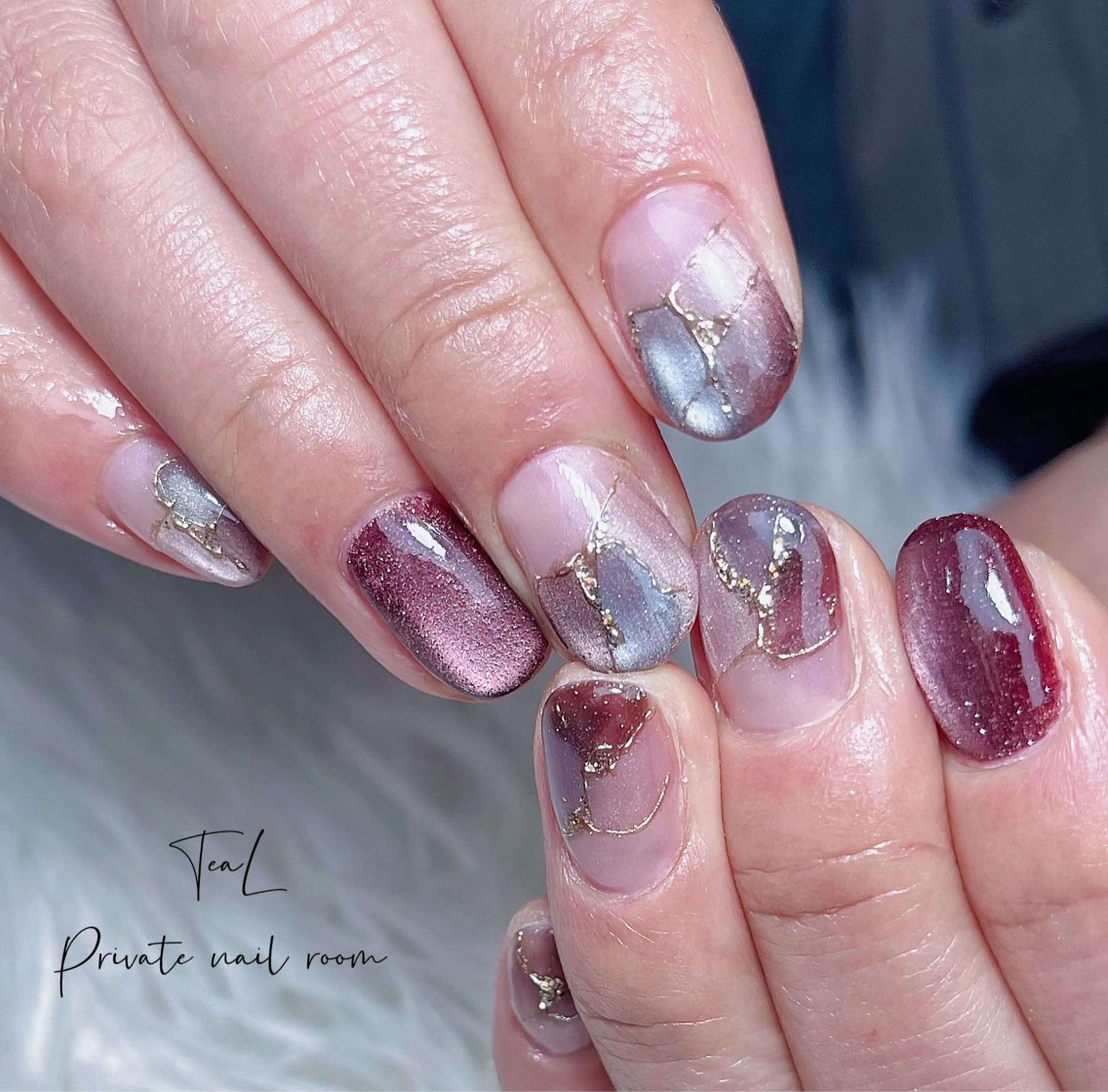 ネイル マグネットネイル ハンドネイル TeaL nailのネイルデザイン