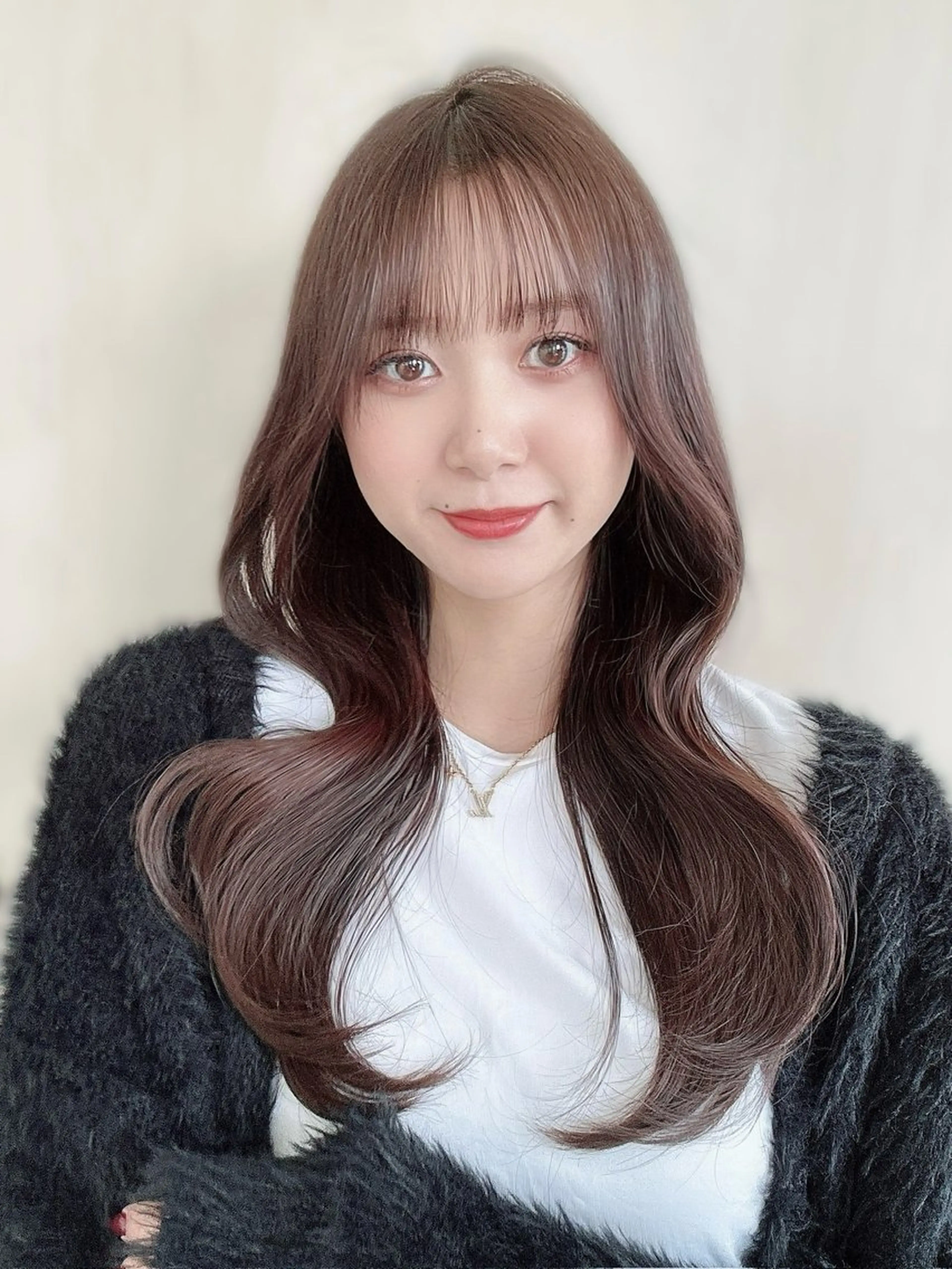 ロング カラー カット ヘアカラー トリートメント 新宿✨顔周りカット 韓国ヘア/坂本亜裟海のヘアスタイル