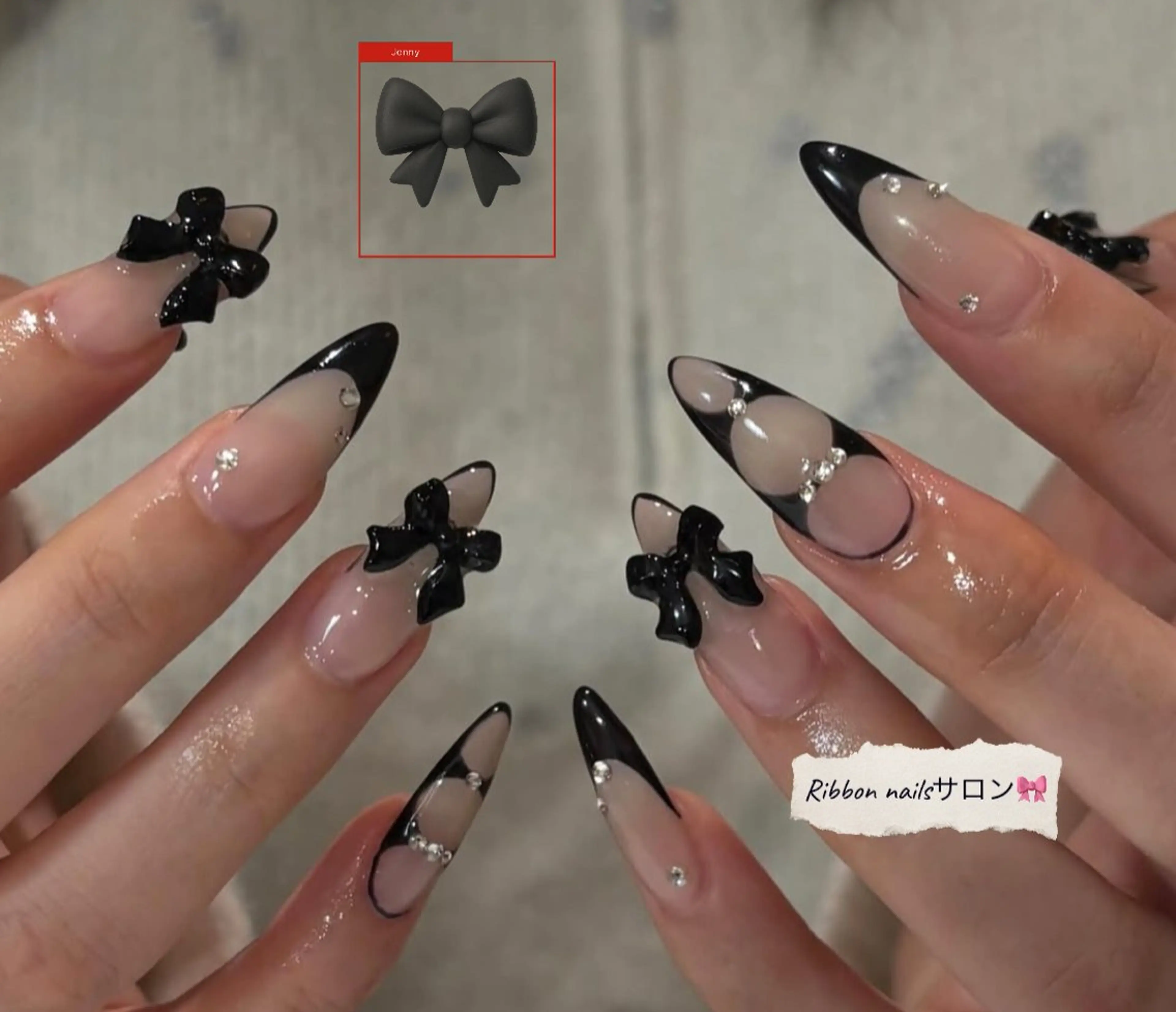 ネイル フレンチネイル ジェルネイル マグネットネイル 持ち込み ニュアンスネイル ハンドネイル Ribbonnail staffのネイルデザイン