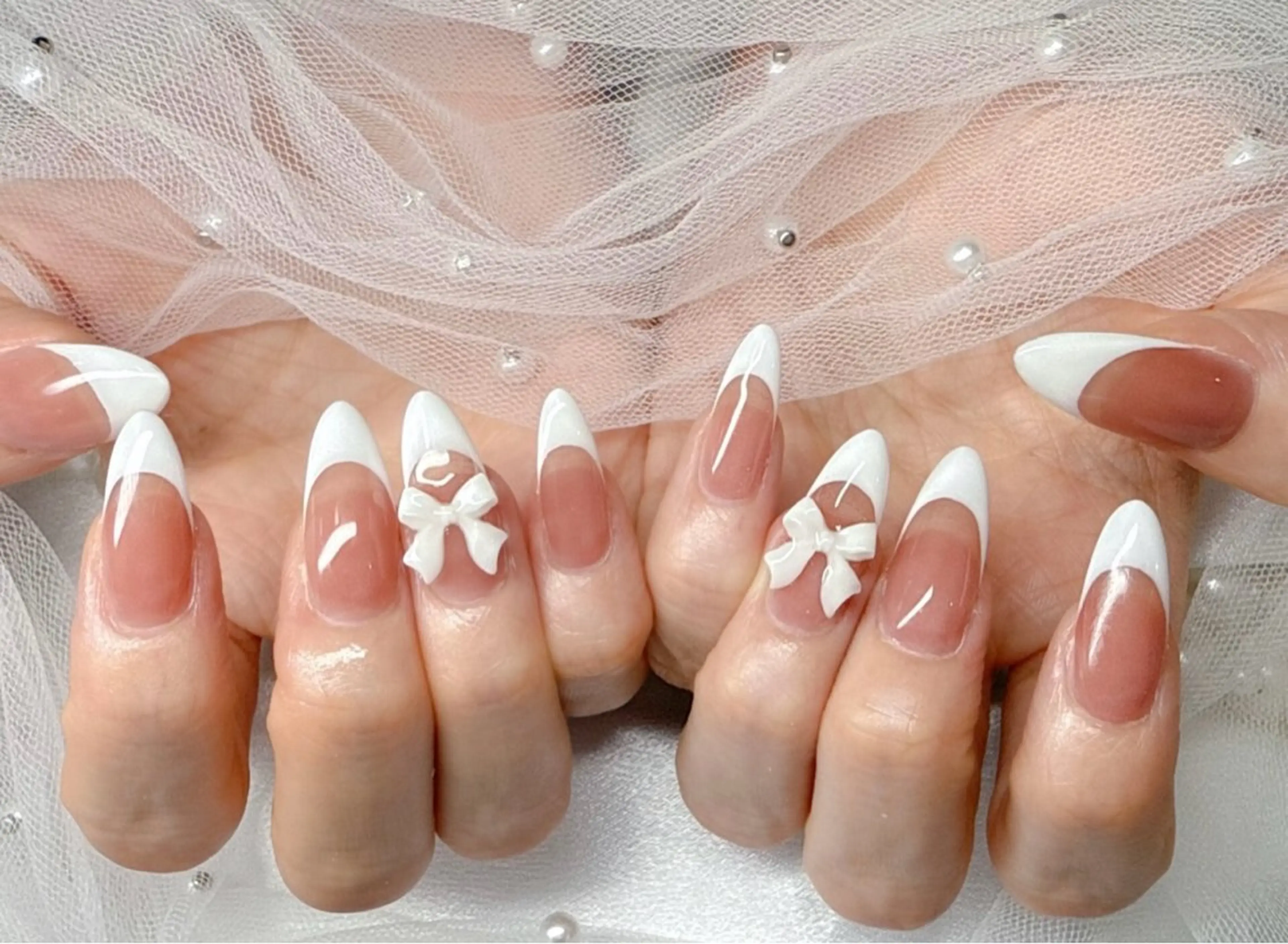 ネイル アートネイル チークネイル 長さ出し フットネイル フレンチネイル YK 美学院のネイルデザイン